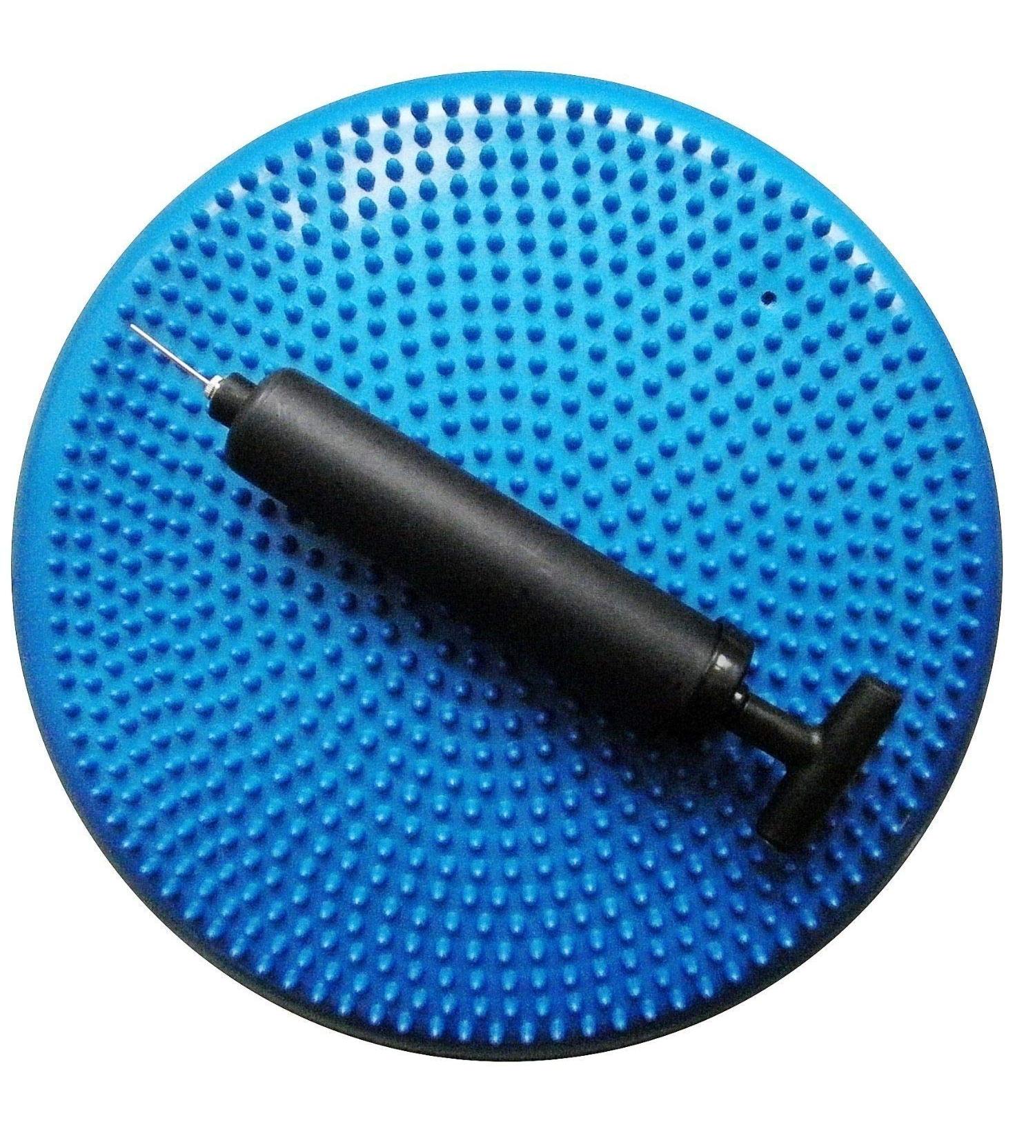 Blue 34cm Air Stability Wobble Cushion with Pump - Balance Disc for Sensory Wiggle Seat - Buy Online on GoSupps.com