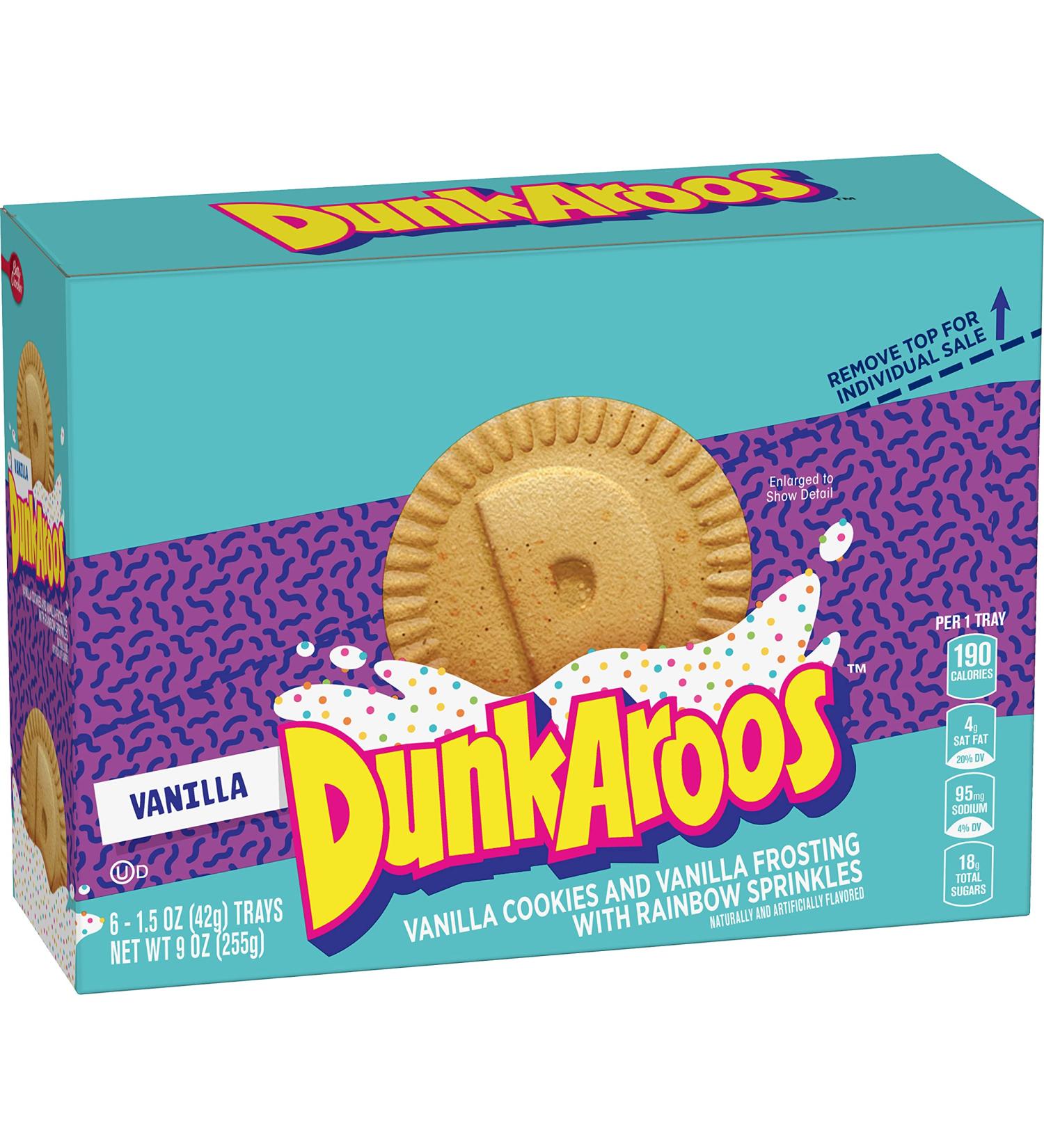 Dunkaroos Vanilla Cookies with Vanilla Frosting - 6 ct, 9 oz Pack - Buy Online on GoSupps.com