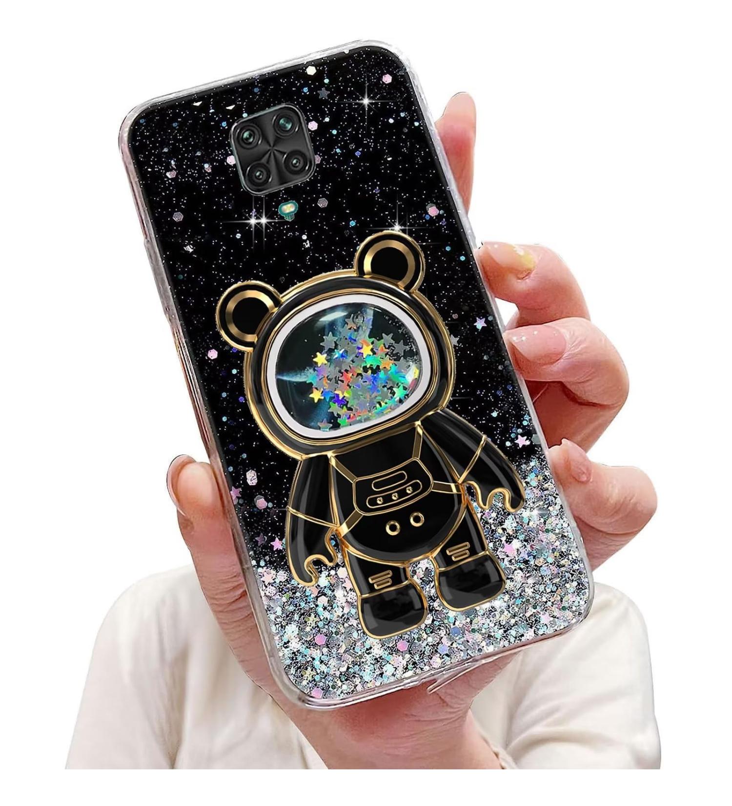 Buy Tivenfezk Nadoli Astronaut Glitter Stand Case for Xiaomi Redmi Note 9 Pro | Soft Silicone Protective Cover - Buy Online on GoSupps.com