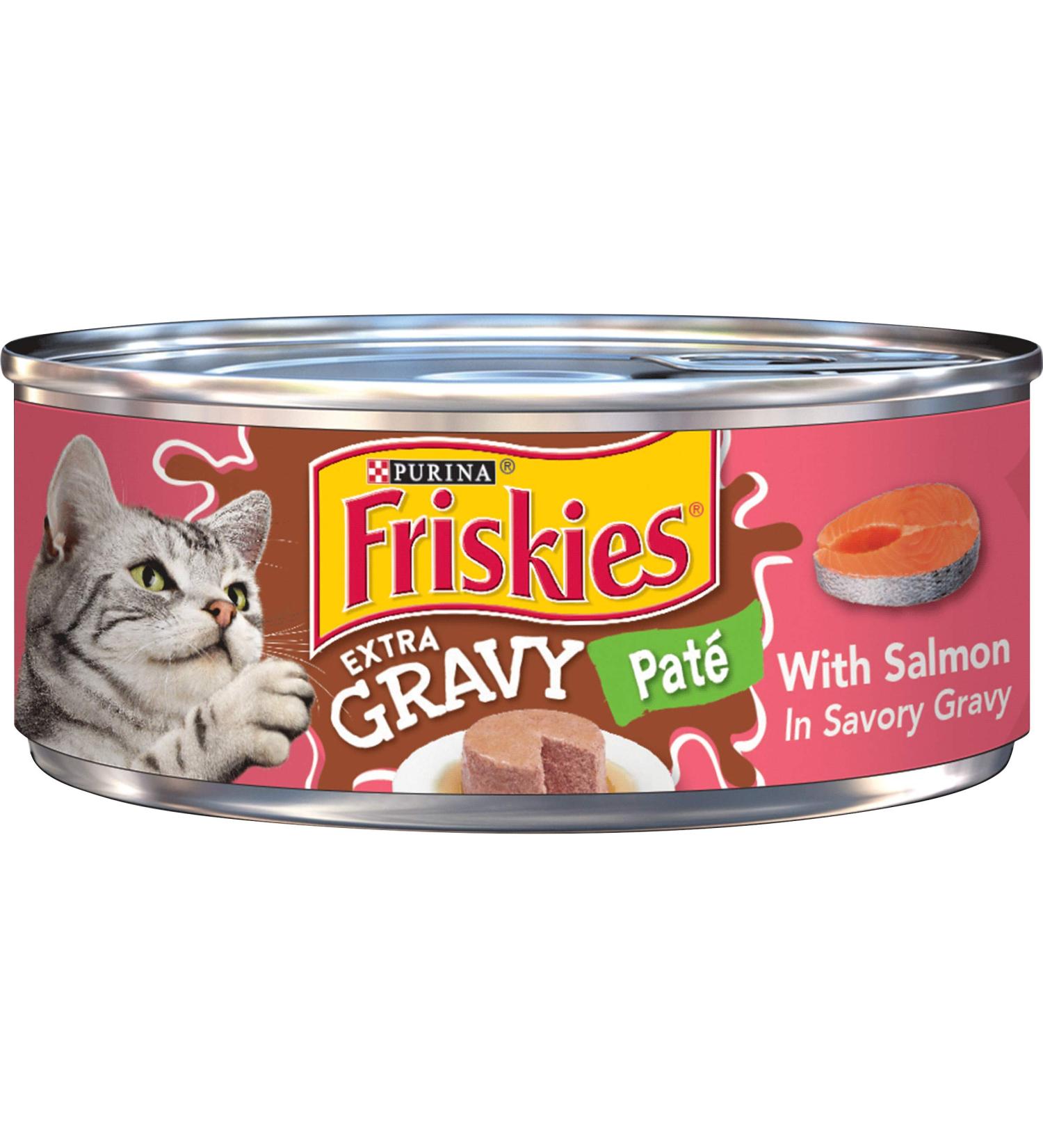 Purina Friskies Extra Gravy Salmon Pate Wet Cat Food 5.5 oz. Cans (Pack of 24) - Buy Online on GoSupps.com