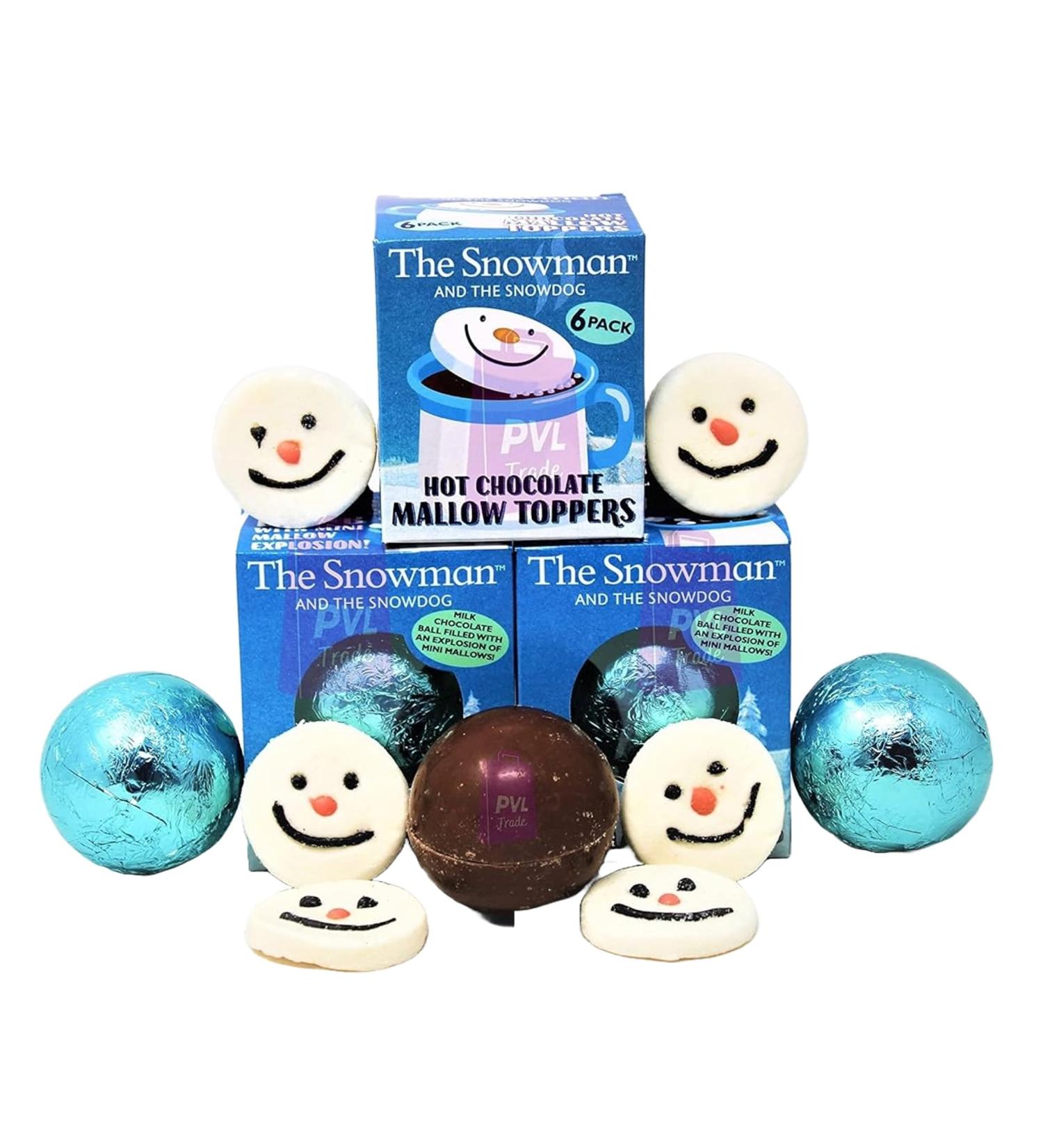 Snowman & Snowdog Hot Chocolate Bomb Gift Set with Marshmallow Toppers - Xmas Eve Box Treat - Buy Online on GoSupps.com