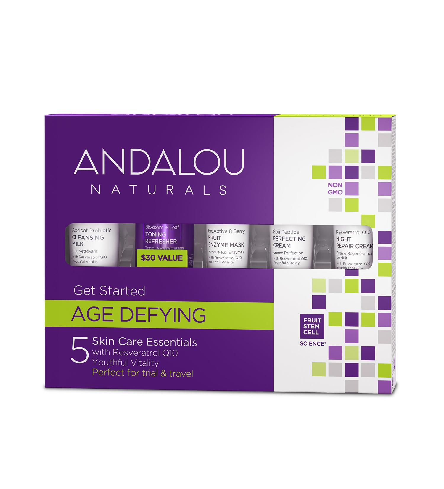 Andalou Naturals Age Defying Get Started Kit - 5 Piece Set | Fresh Age Defying Skincare Set - Buy Online on GoSupps.com