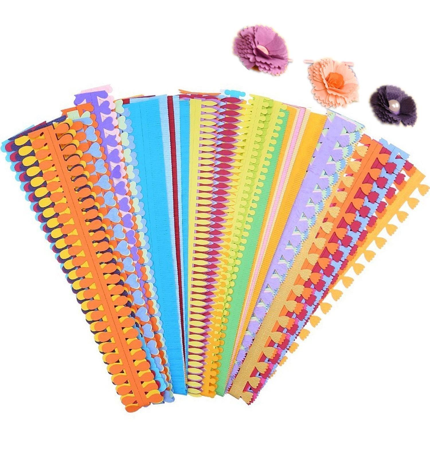 ODETOJOY Flower Quilling Paper Strips Craft Kit - 40PCS, 8 Patterns for Scrapbooking with Embossing Tool - Buy Online on GoSupps.com