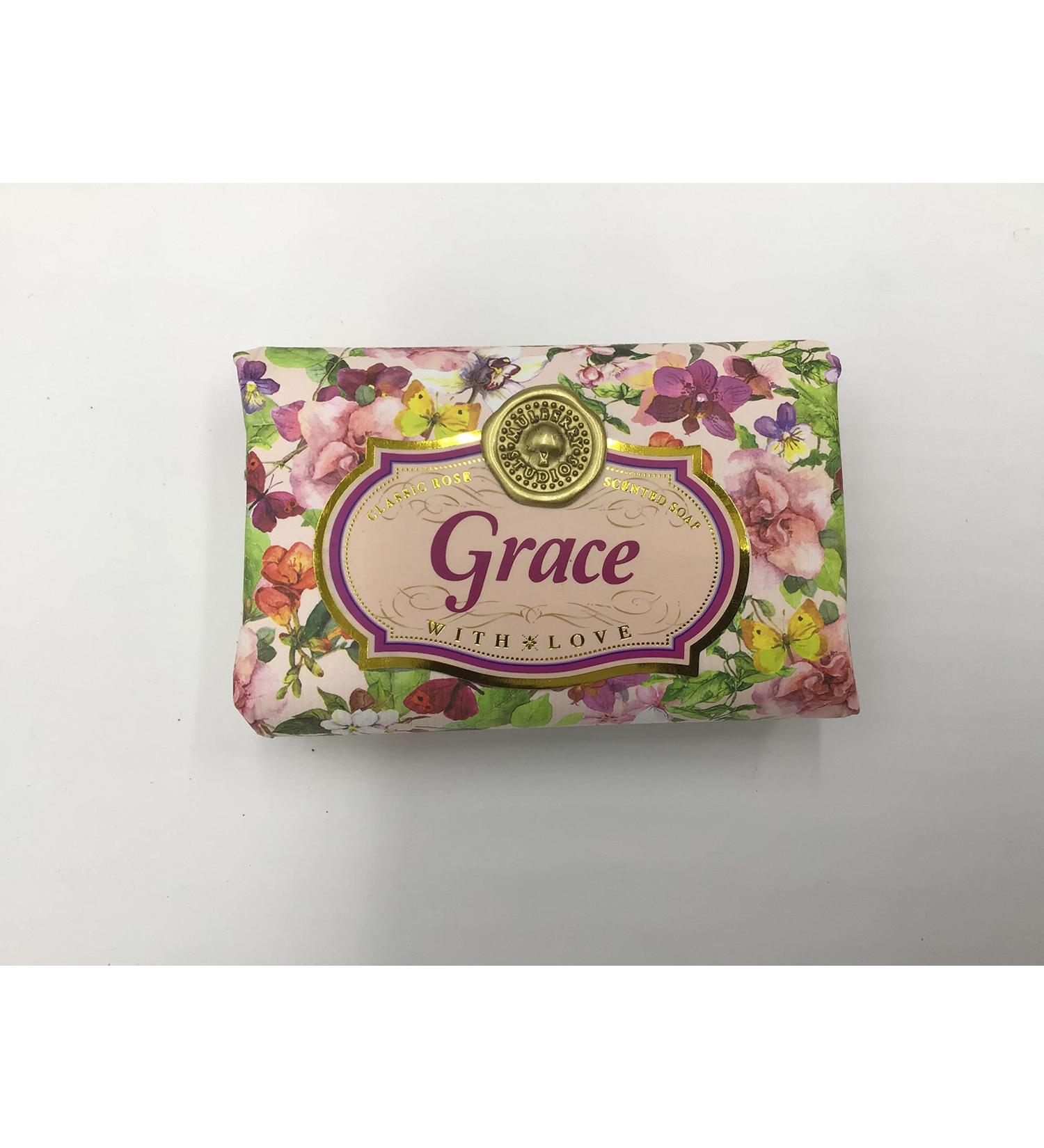 Grace - Gift Soap Bar For Her Birthday Rose Scent Mum Grandmother Cleanser Lather Present Girl
