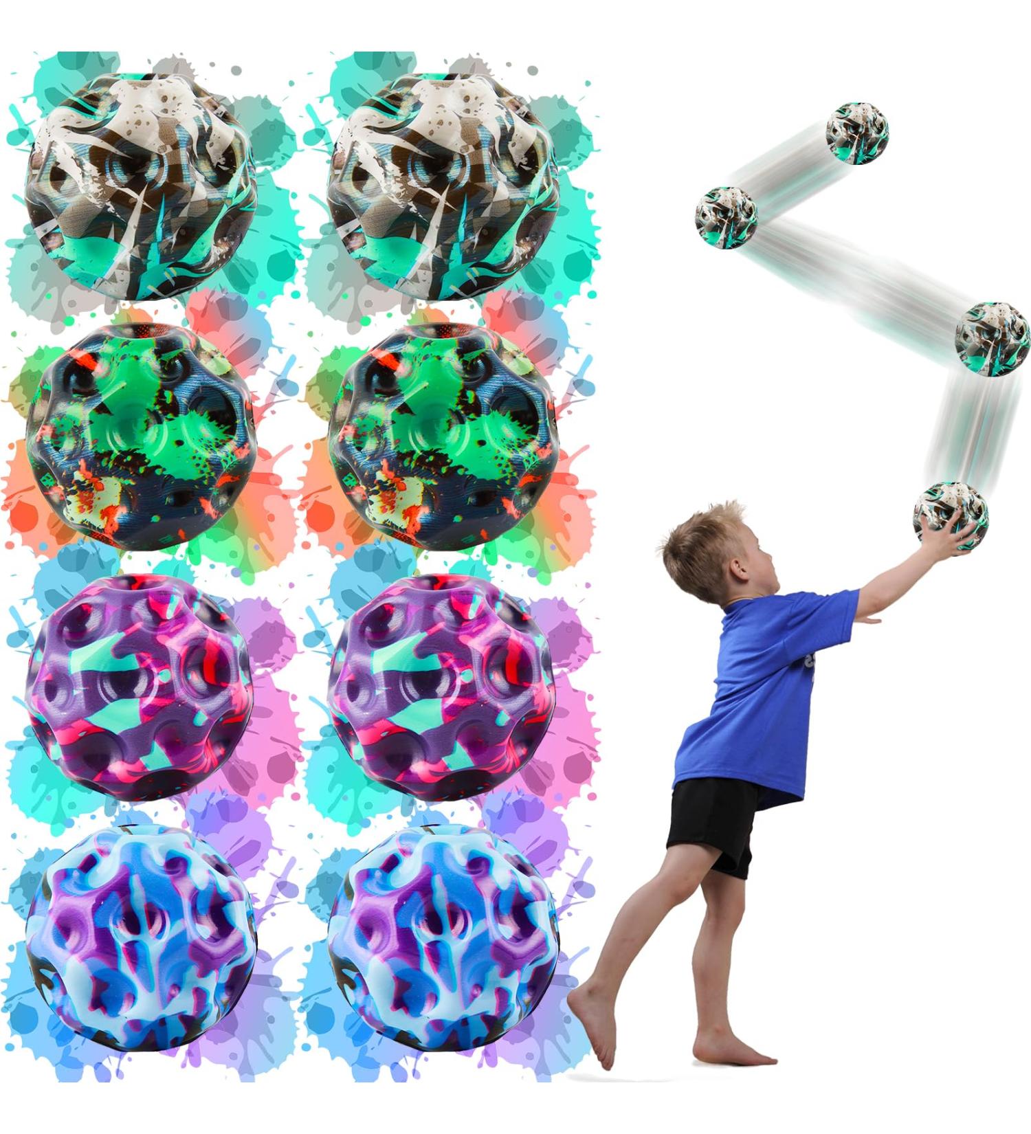 Buy Wdjlnzb Astro Jump Balls - 8PC Space Moon Balls for High Bouncing Fun | Galaxy Rubber Balls for Kids Outdoor Parties - Buy Online on GoSupps.com