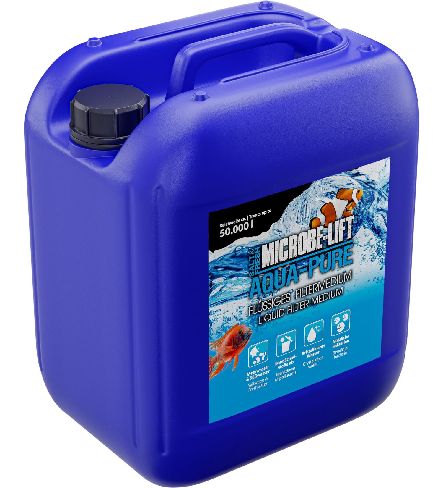 Microbe-Lift Aqua-Pure 5000ml | 100% Organic Liquid Filter Medium for Crystal-Clear Aquarium Water | Improve Water Treatment for Fresh & Saltwater - Buy Online on GoSupps.com