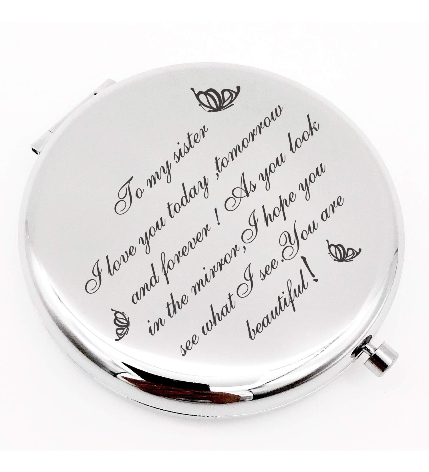 Personalized Travel Pocket Mirror - Inspirational Gift for Sister or Best Friend - Buy Online on GoSupps.com