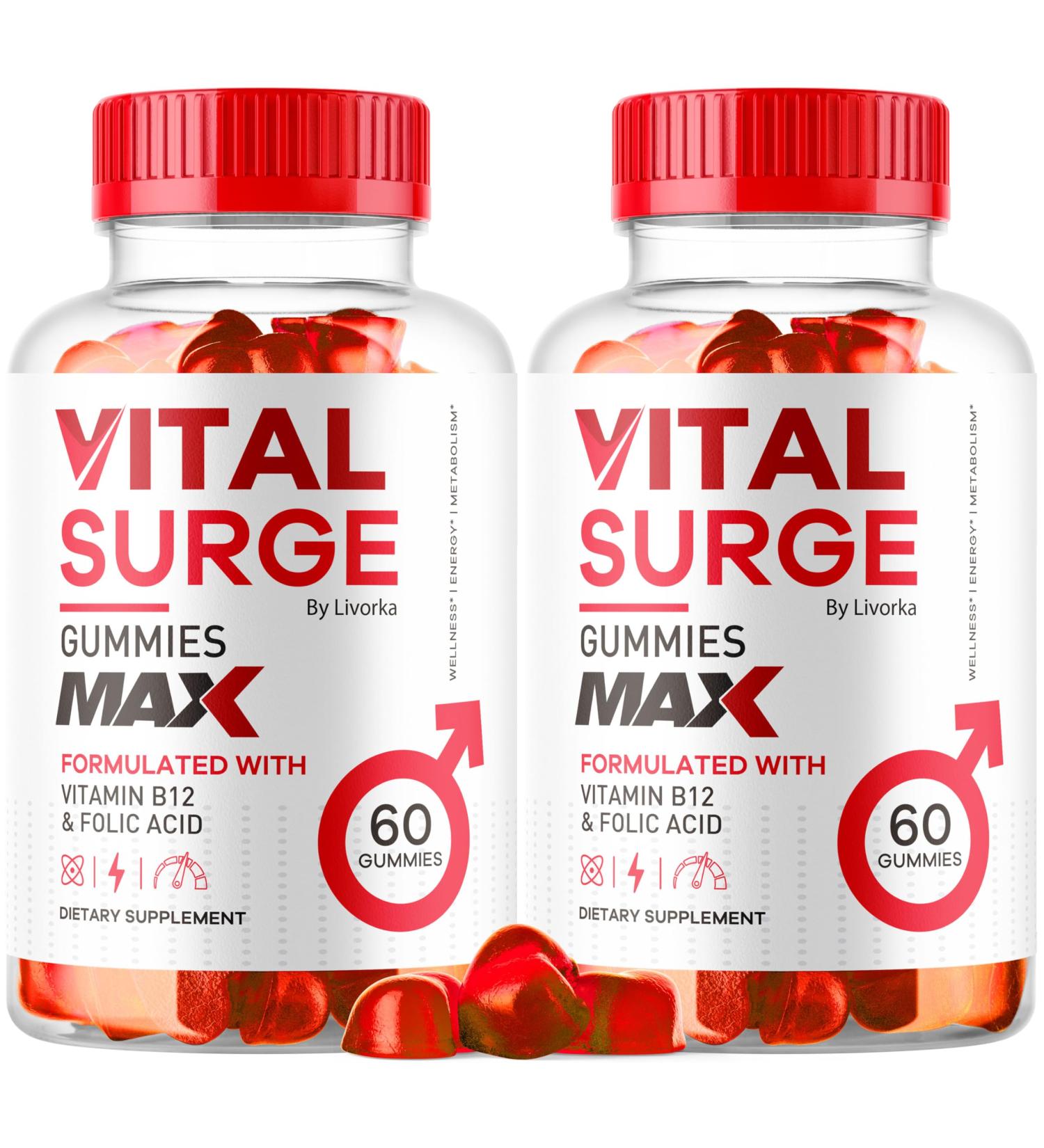 (2 Pack) Vital Surge - Vital Surge for Men Gummies Vital Vita Surge Max Maximum Strength 1050 MG VitalSurge Supplement Support Gummy Advanced Formula Premium Vitamin Gomitas (120 Gummies) - Buy Online on GoSupps.com