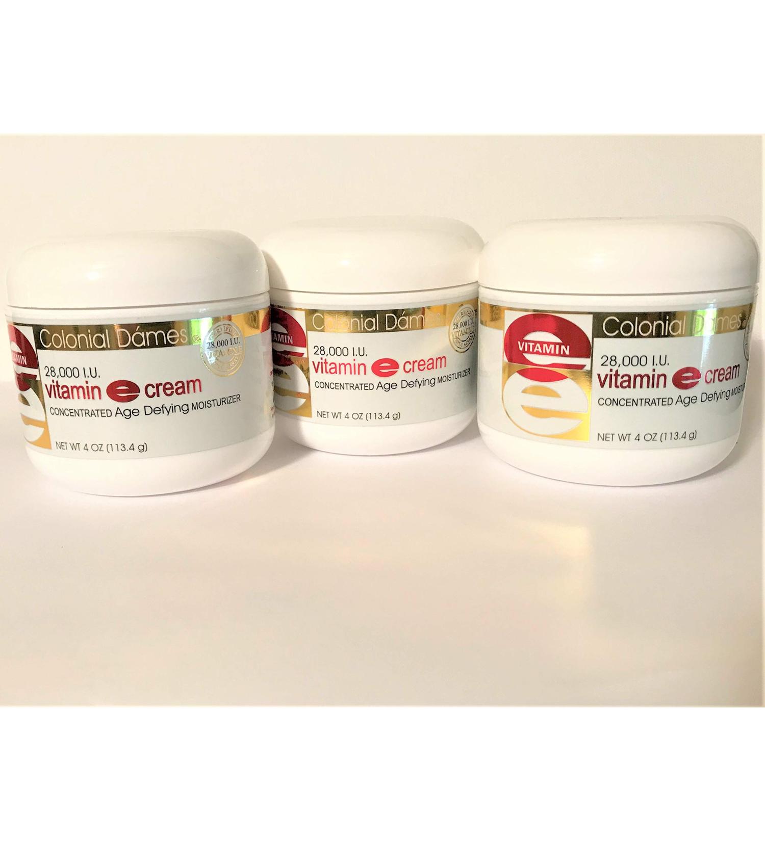Colonial Dames Concentrated Vitamin E Moisturizing Cream 28 000 I.U. for Hydrating & Moisturizing Chapped Dry Skin & Fine Lines. 4 Ounce (Pack of 3) - Buy Online on GoSupps.com