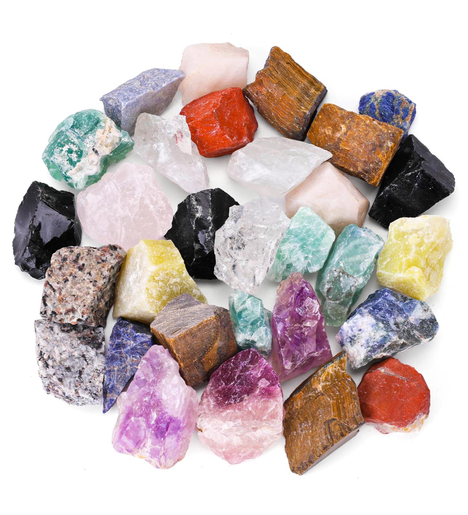 HAKACC 1300G Coarse Madagascar Crystal Healing Stones Set - Natural Semi-Precious Raw Stones for Meditation Therapy & Decor - Buy Online on GoSupps.com