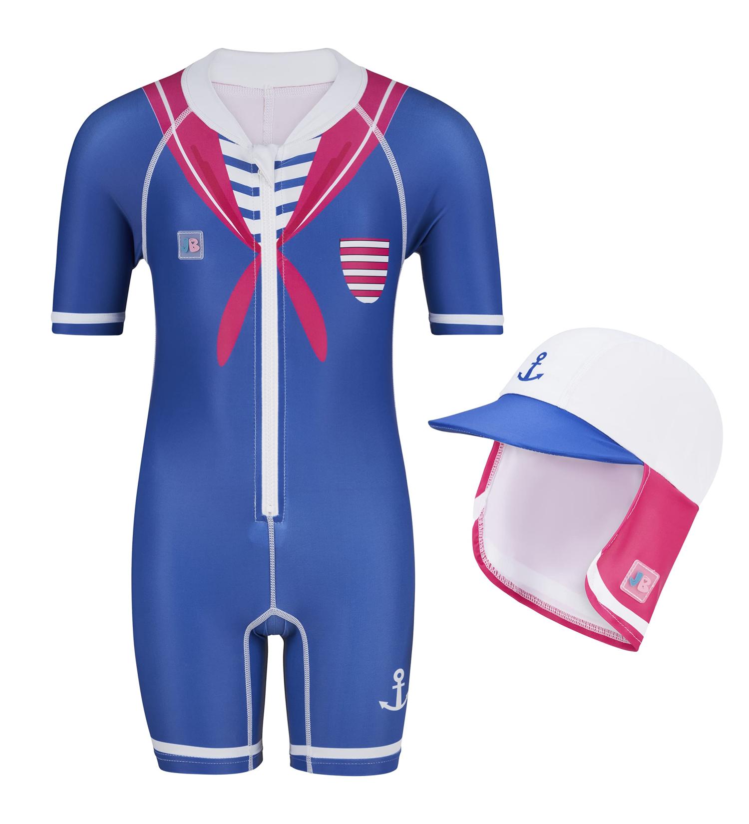 Juicy Bumbles Baby Swimsuit - Short Sleeve One Piece Toddler Swimming Costume - Boys & Girls Swimming Costume (6M-5Y) - Sailor Design - 1 Year Size - Buy Online on GoSupps.com