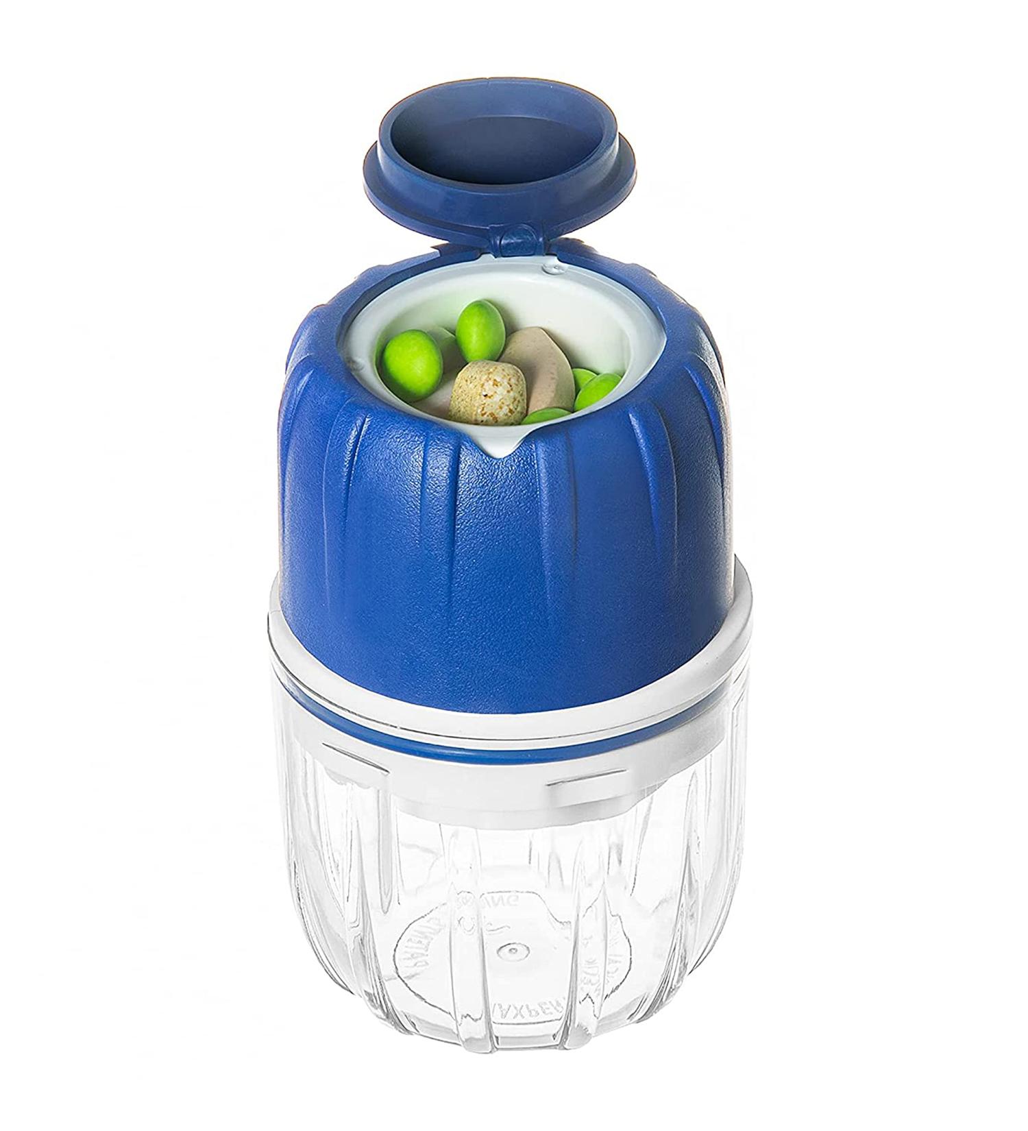 MAXGRIND Pill Crusher and Grinder - Fine Powder for Small or Large Pills - Pill Pulverizer Medicine Grinder with Cup and Storage (Blue) - Buy Online on GoSupps.com