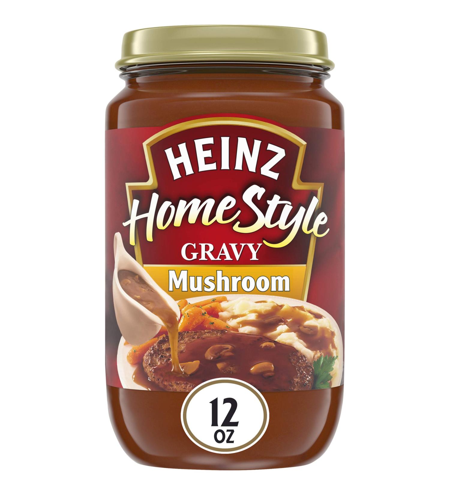 Heinz Homestyle Mushroom Gravy 12 oz Jars - Pack of 12 | Delicious and Savory Gravy for Your Meals - Buy Online on GoSupps.com