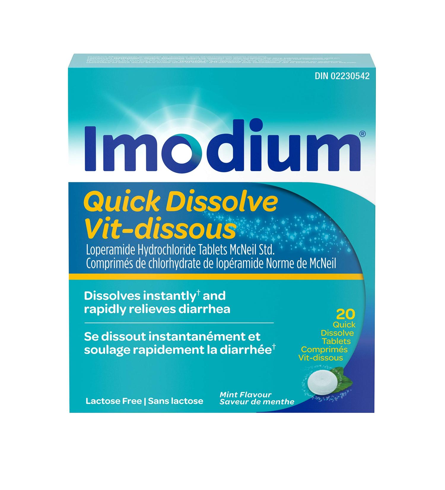 Imodium Quick Dissolve Mint Flavor Tablets 20 Count - Buy Online on GoSupps.com