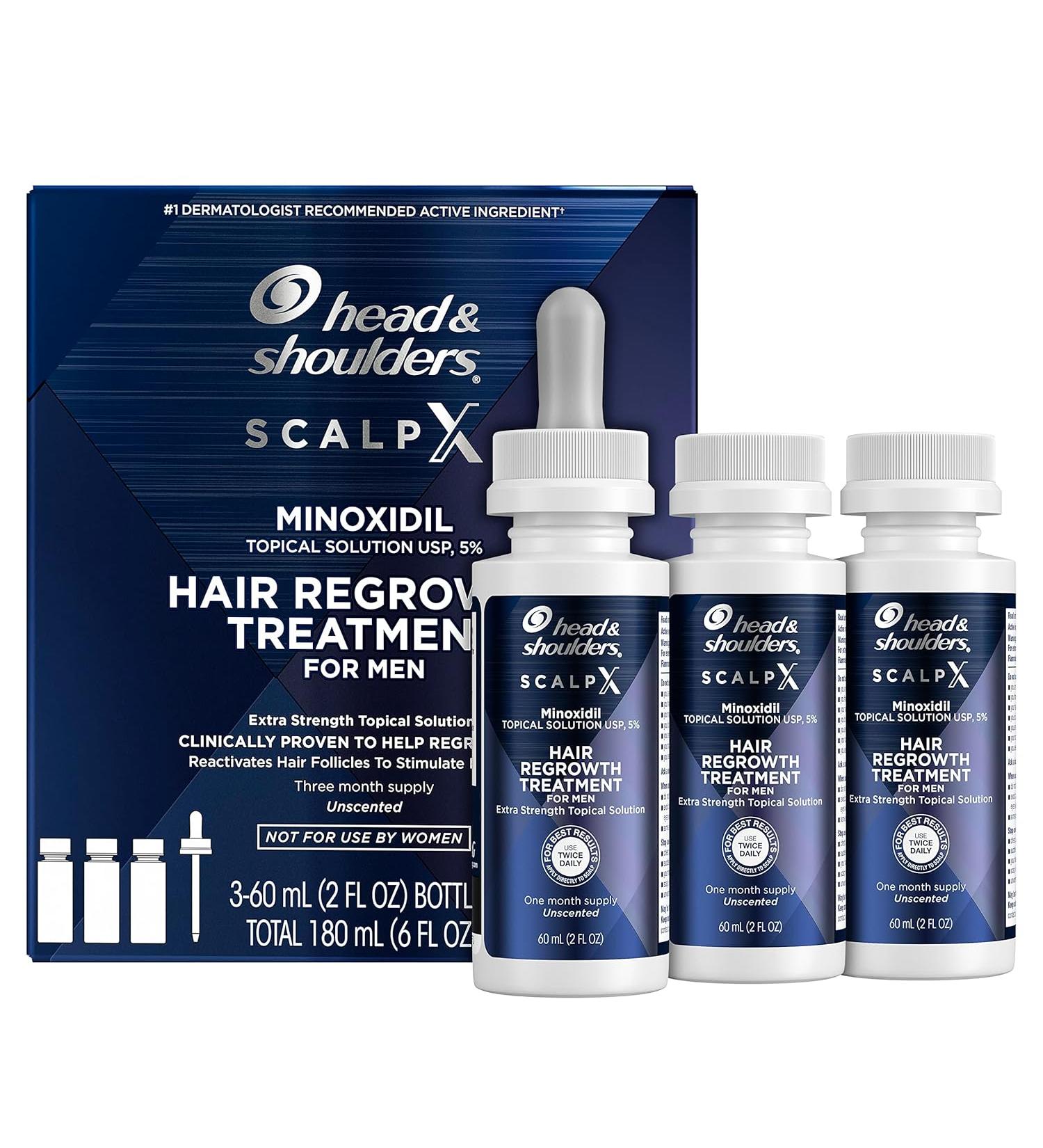 Head & Shoulders Scalp X Minoxidil for Men - Pack of 3 - 2 Fl Oz. - Buy Online on GoSupps.com