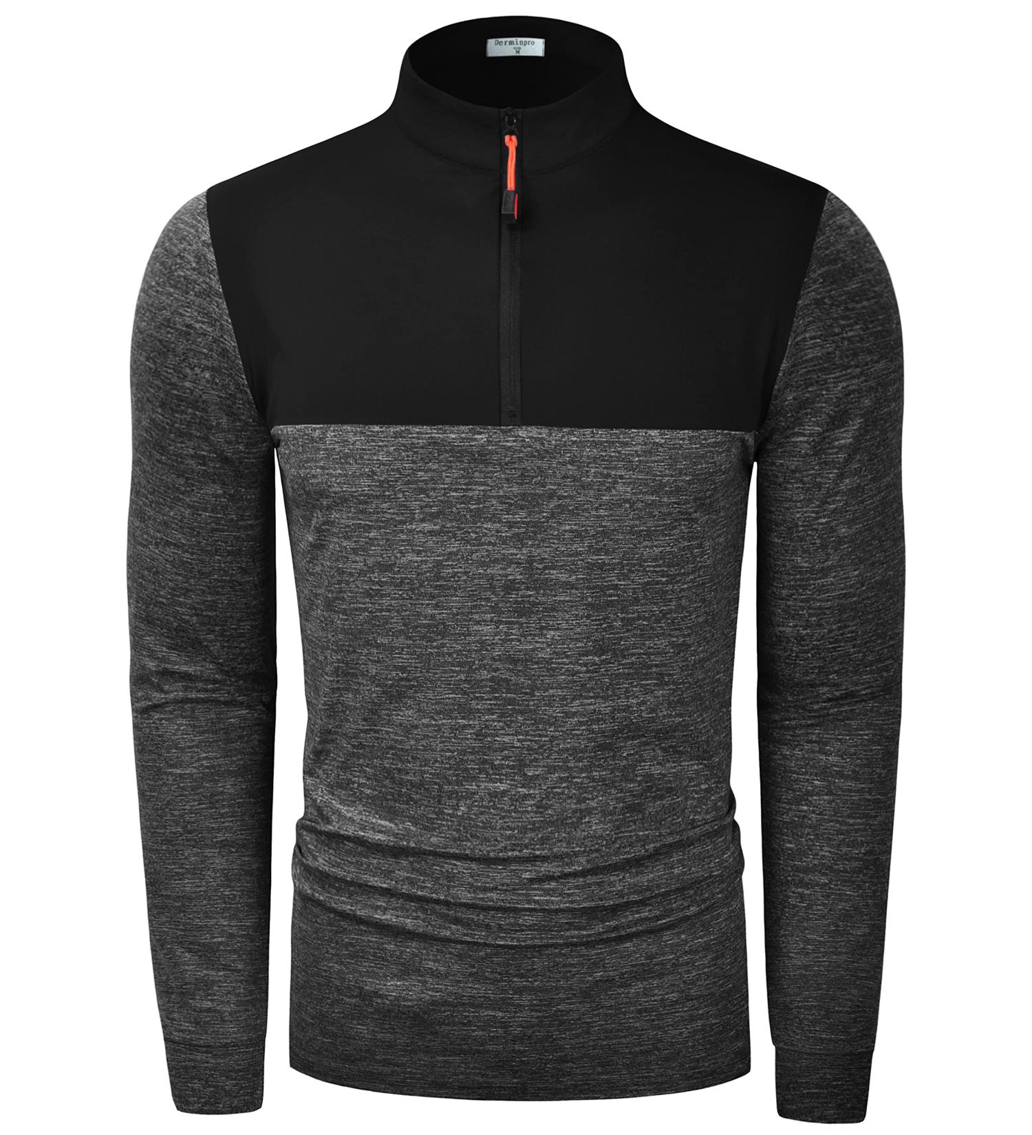 Derminpro Men's Quarter Zip Thermal Running Pullover - XX-Large Dark Grey - Buy Online on GoSupps.com