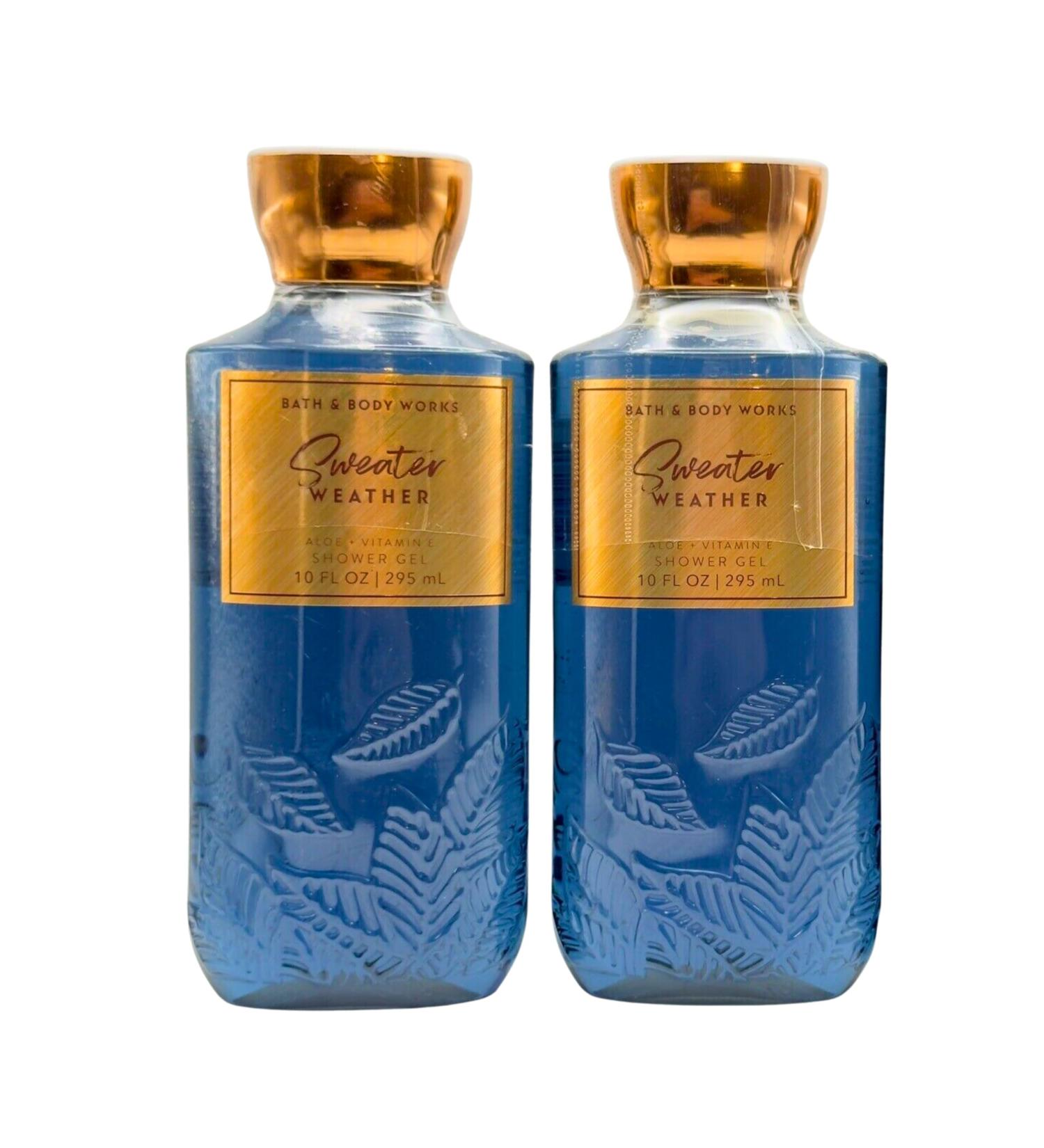 Bath & Body Works Shea + Vitamin E Shower Gel Set of 2 10oz Each (Sweater Weather)