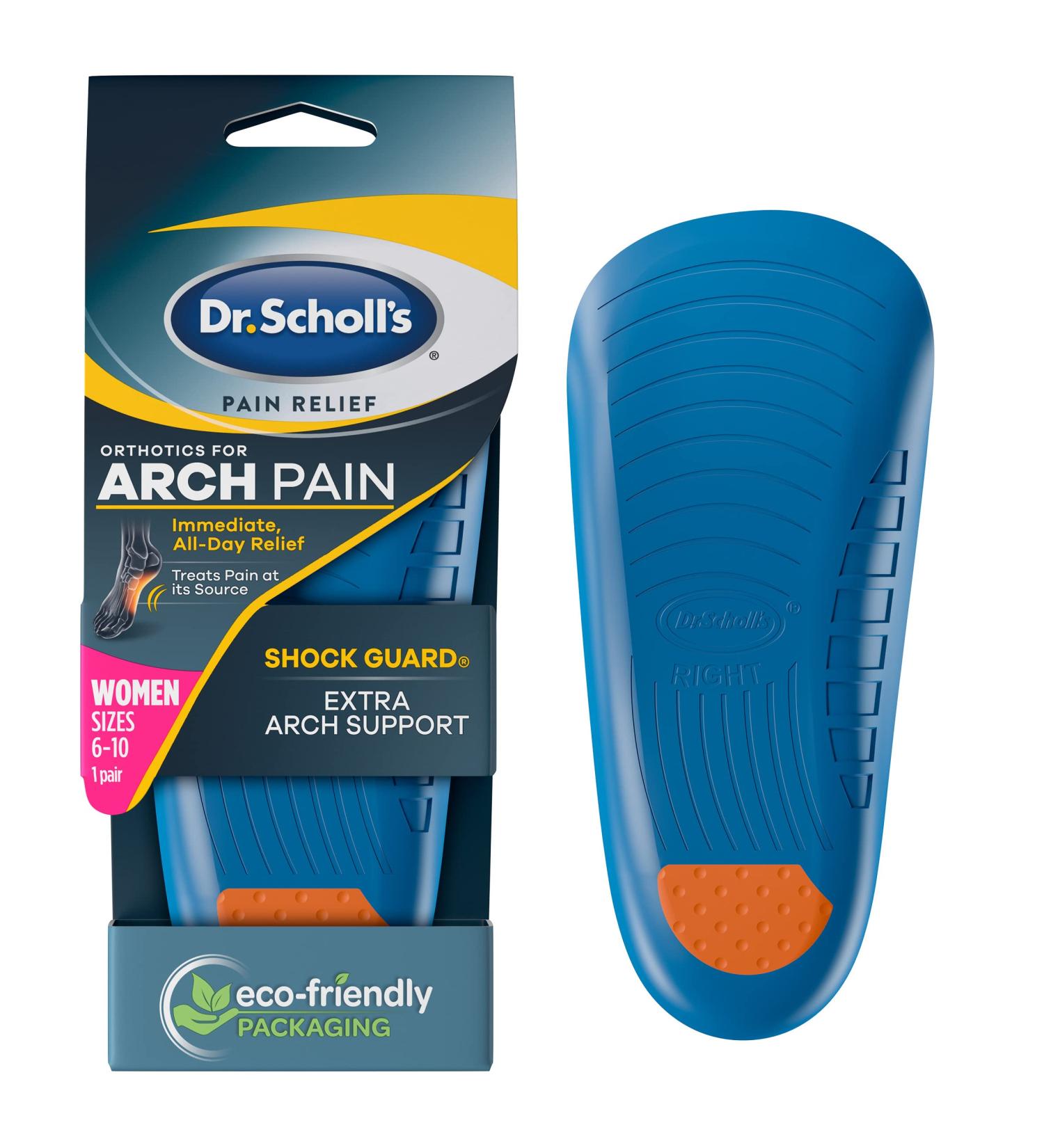 Dr. Scholl's ARCH Pain Relief Orthotics Insoles for Women (Size 6-10) - 1 Pair Blue Shoe Inserts - Buy Online on GoSupps.com