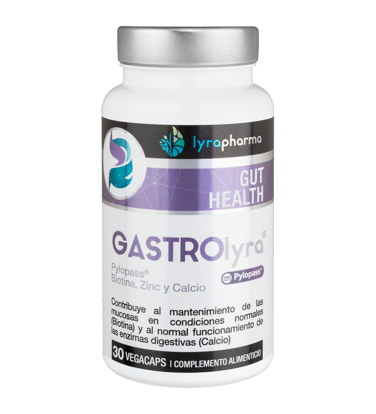 Gastrolyra Pylopass with calcium zinc and biotin - supplement to support gastrointestinal well-being - 30 capsules - Buy Online on GoSupps.com