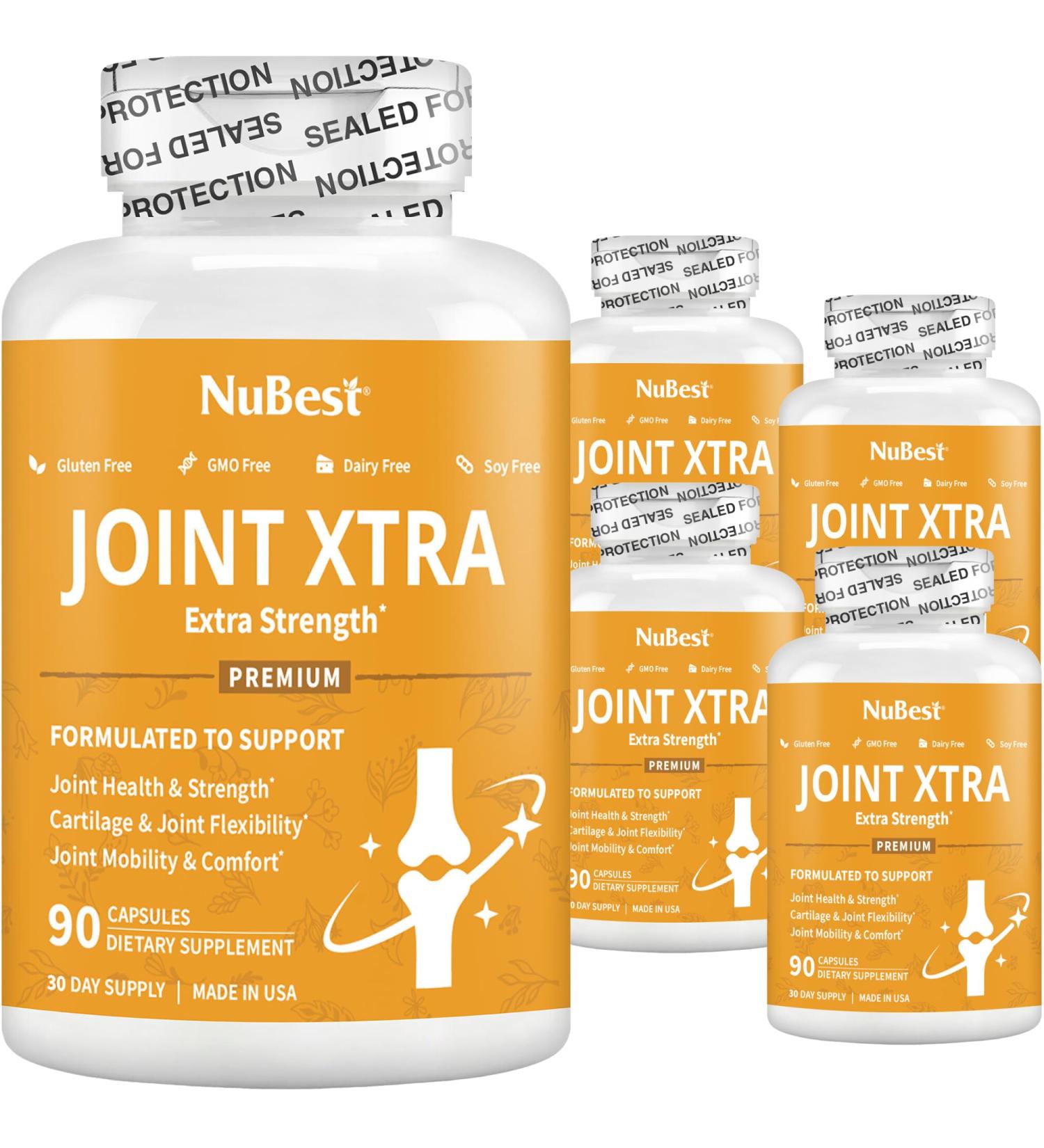 NuBest Joint Xtra - Joint Support Supplement - Joint Health Formula with Triple Joint Strength - Glucosamine Chondroitin Turmeric MSM & Boswellia for Joint Health & Cartilage Health (Pack 5) - Buy Online on GoSupps.com