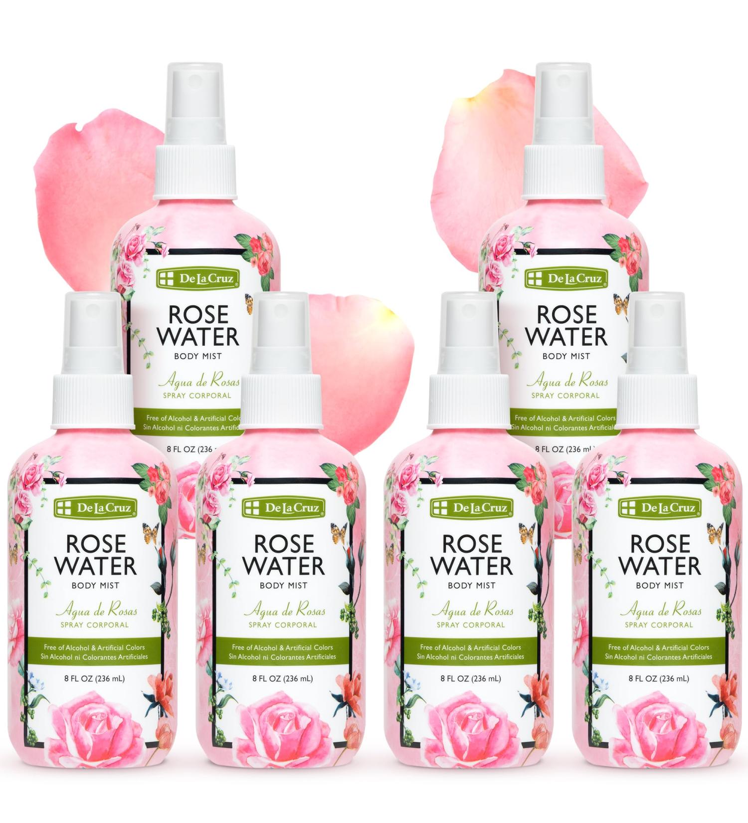 De La Cruz Rose Water Spray No Parabens or Artificial Colors Vegan Made in USA 8 FL. OZ. (6 Bottles) 1.33 Fl Oz (Pack of 6) - Buy Online on GoSupps.com