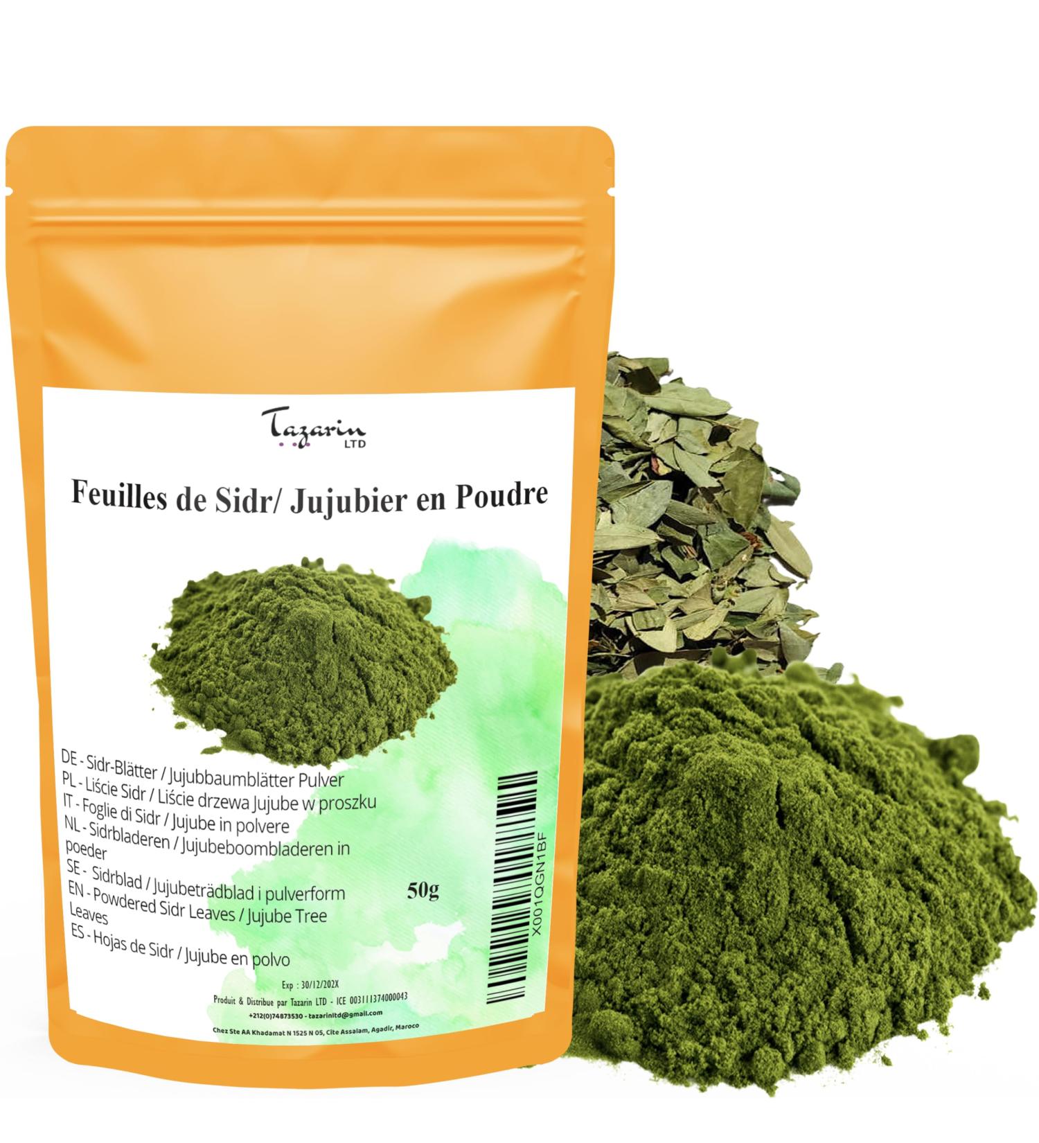  Tazarin LTD 50g Ground Sidr/Jujube Leaves - Jujube Powder - Intense Aroma & Taste - 100% Natural Pure and Additive-Free - Buy Online on GoSupps.com