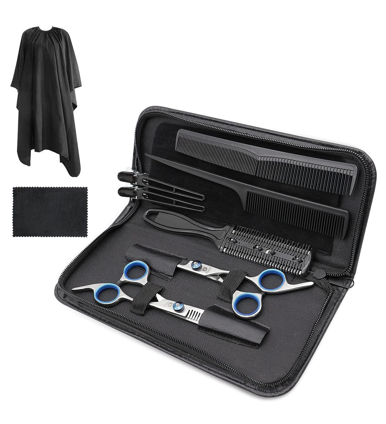 Moocii Haircut Scissors Set - Professional 10Pcs Stainless Steel Hair Cutting and Thinning Shears for Salon and Home Use - Buy Online on GoSupps.com