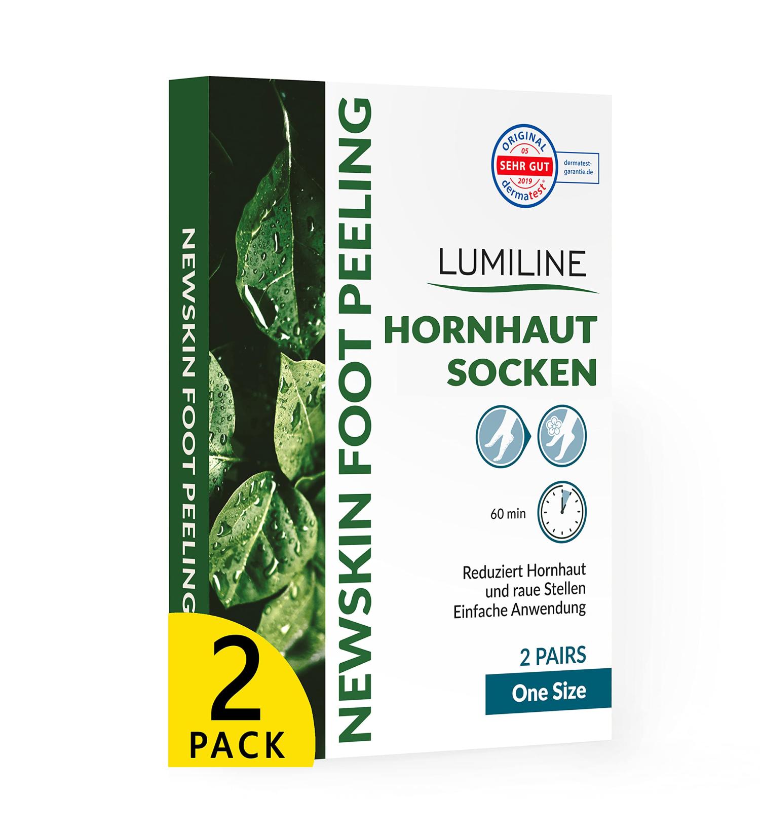 LumiLine Callus Removal Socks - 2 Pairs Green - Effective Foot Care for Smooth Skin - Buy Online on GoSupps.com