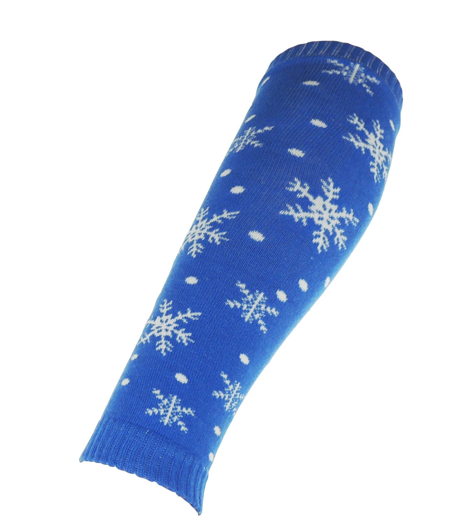 Glamour Girlz Kids Children Babies Toddlers Boys Girls Warm Winter Dance 80s Fancy Dress Costume Halloween Christmas Leg Warmers 6 9 Months to 1 2 3 4 5 6 Years Blue Snowflakes