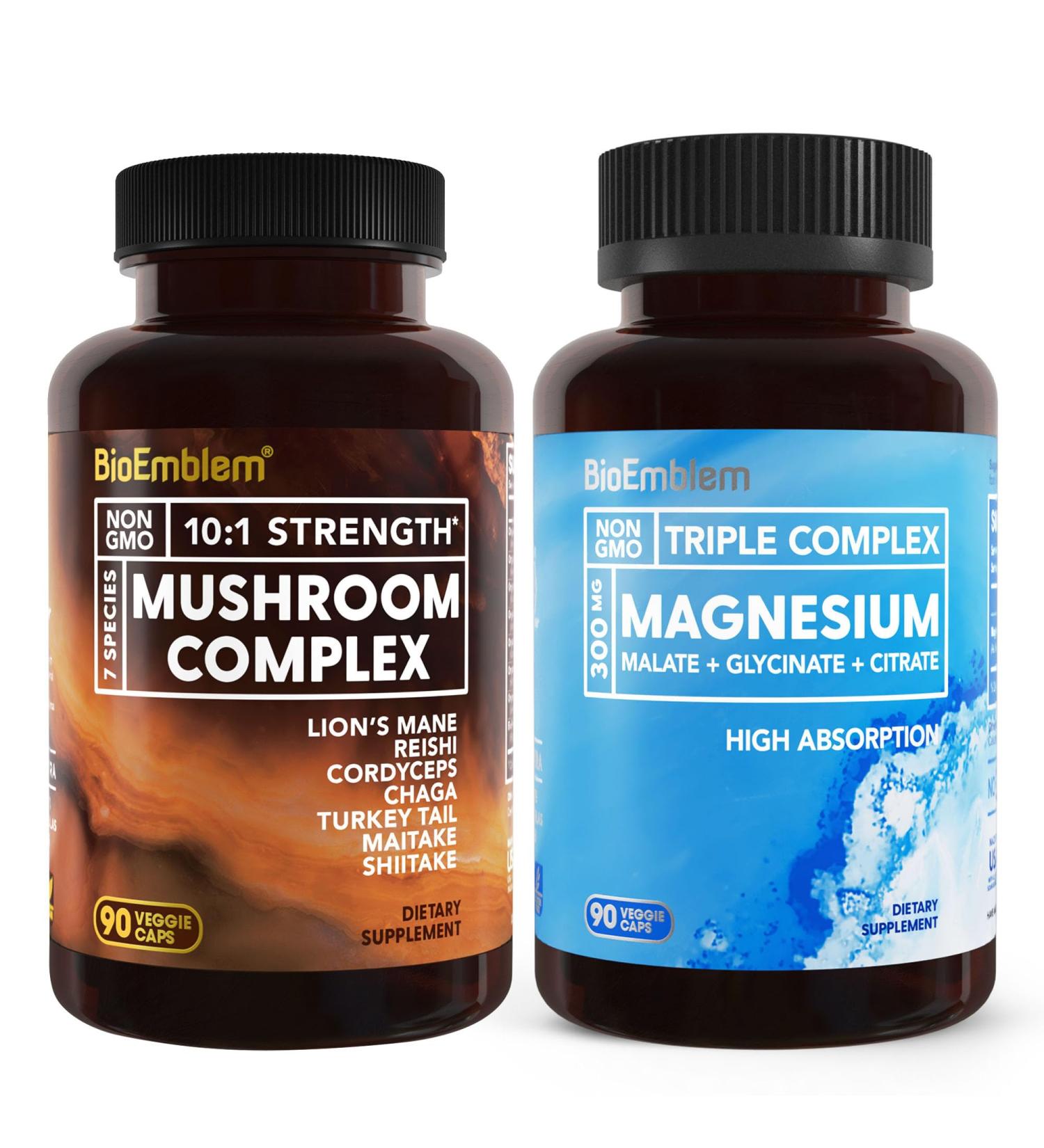 BioEmblem Triple Magnesium Complex and Mushroom Complex - Buy Online on GoSupps.com