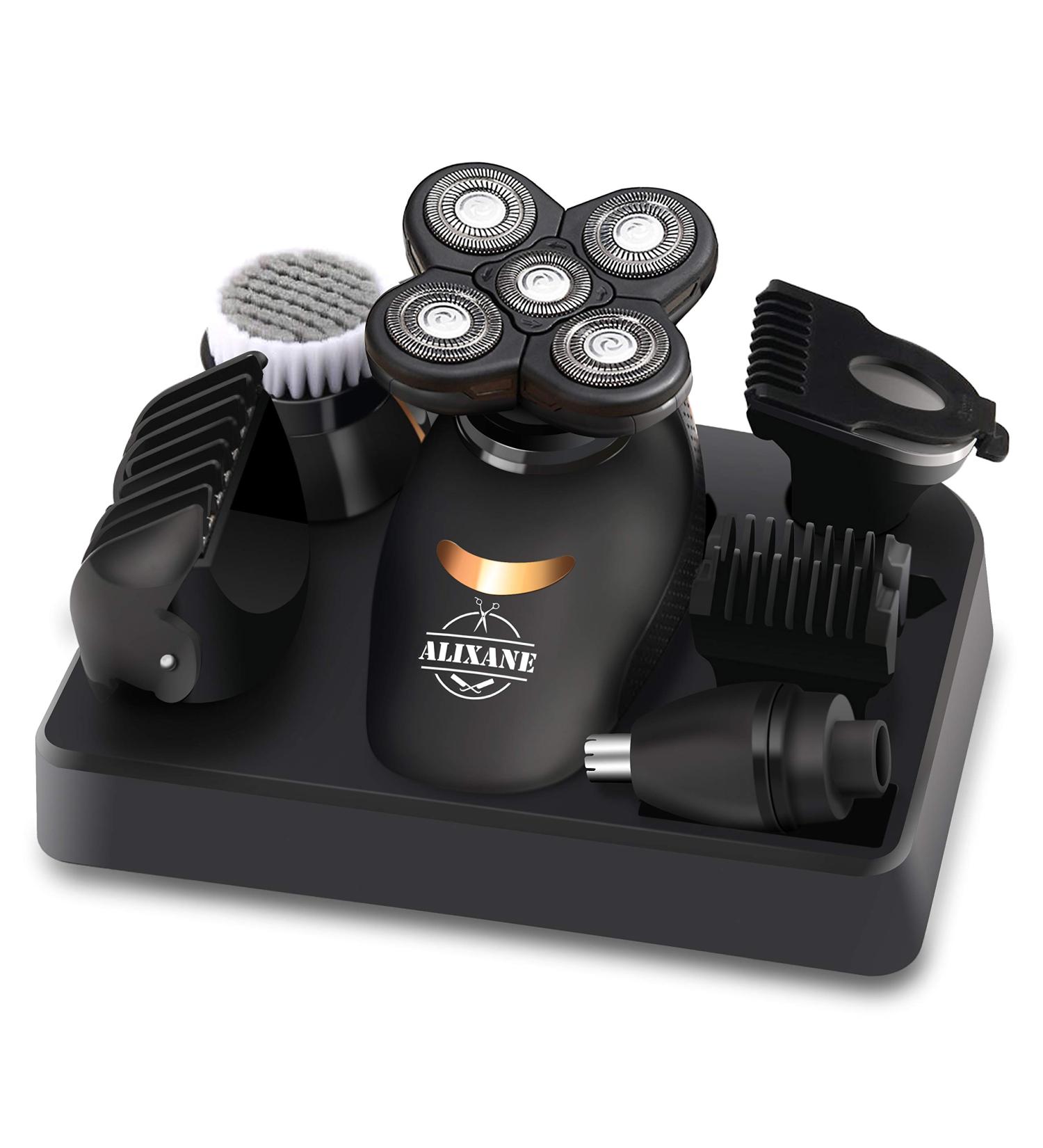 5-in-1 Men's Grooming Kit: Electric Razor, Hair Clipper & Trimmer | Wet Dry Shavers, Cordless & Waterproof- USB Rechargeable (Black) - Buy Online on GoSupps.com