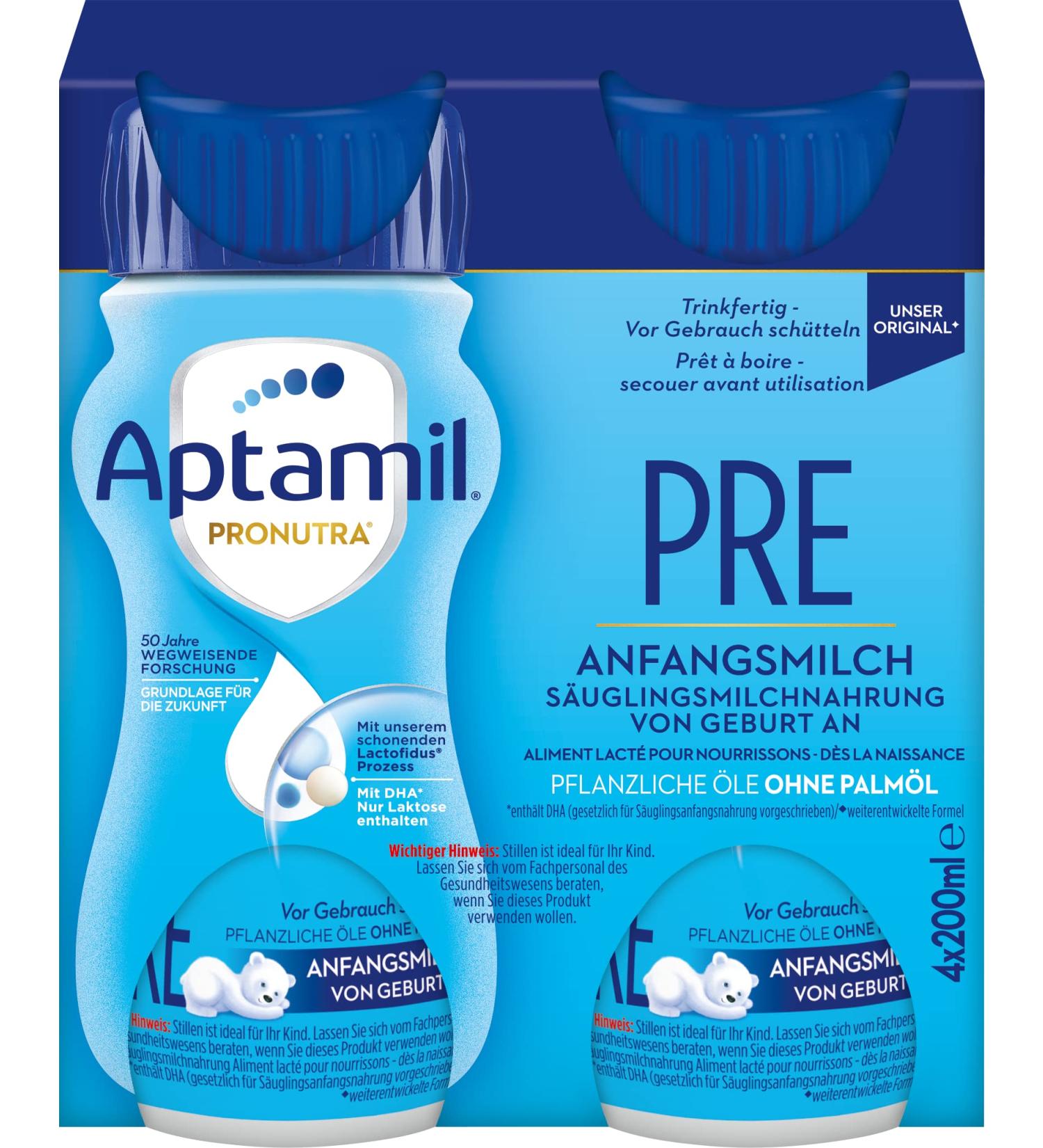 Aptamil Pronutra-ADVANCE PRE Baby Milk Formula - Ready to Drink (Pack of 24 x 200ml) | Shipping Internationally - Buy Online on GoSupps.com
