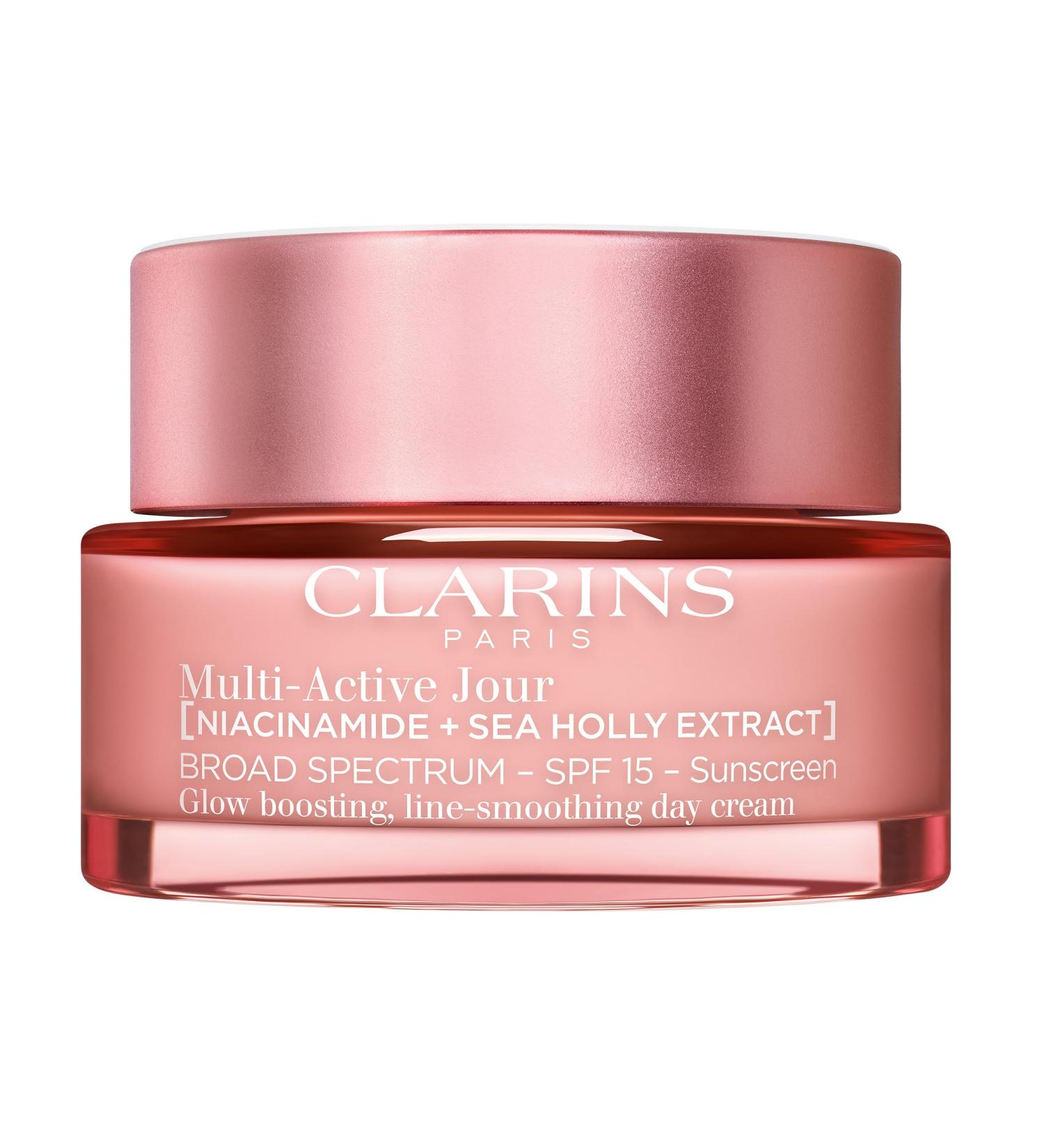 Clarins NEW Multi-Active Day Cream SPF 15 with Niacinamide | Smooth Fine Lines | Visibly Tighten Pores | Even Tone and Texture | Boost Glow | Strengthen Moisture Barrier | All Skin Types | 1.7 Ounces - Buy Online on GoSupps.com