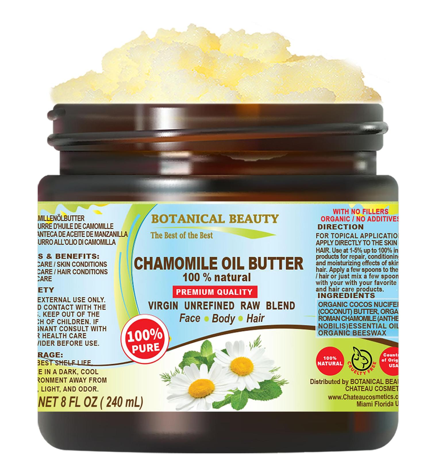 Buy 100% Pure Chamomile Oil Butter - Natural Virgin Unrefined for Face Skin Body Hair & Nails - 8 Fl Oz - Buy Online on GoSupps.com