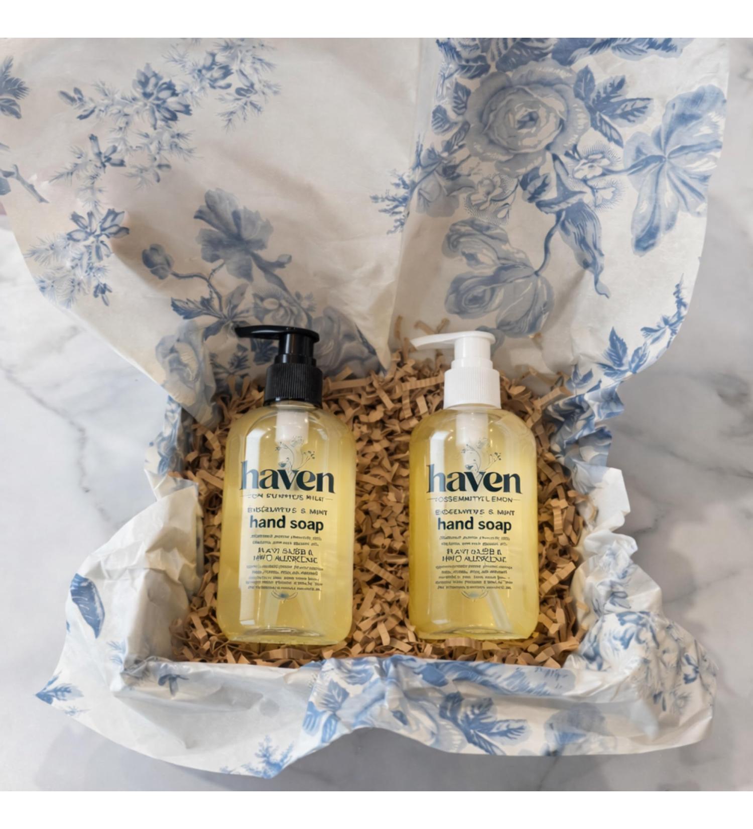 All Natural Hand Soap 2-Pack Set (8 oz Each) Choice of Eucalyptus Mint or Lemon Rosemary Vegan Cruelty-Free Moisturizing Hand Soap Reusable Pump Bottles (Eucalyptus Mint x 2)