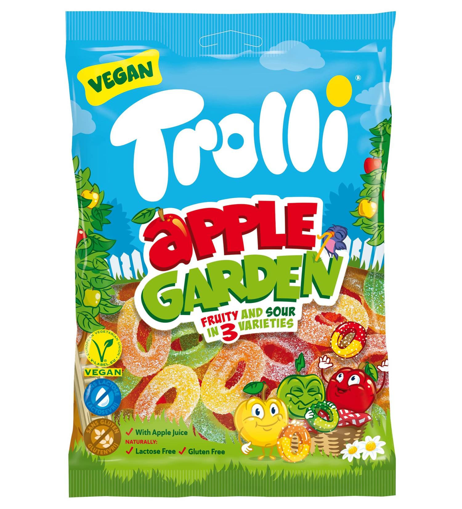 Trolli Apple Garden Sour Apple Rings (Vegan) 175g - Buy Online on GoSupps.com
