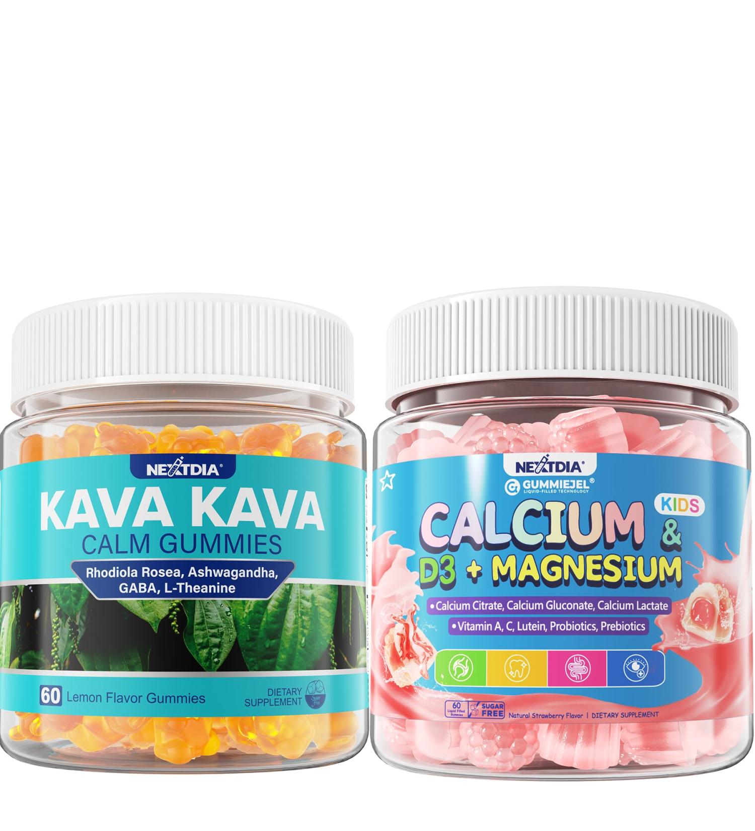 Calcium Gummies + D3 & Magnesium Kava Kava Gummies 3 Pack - Buy Online on GoSupps.com