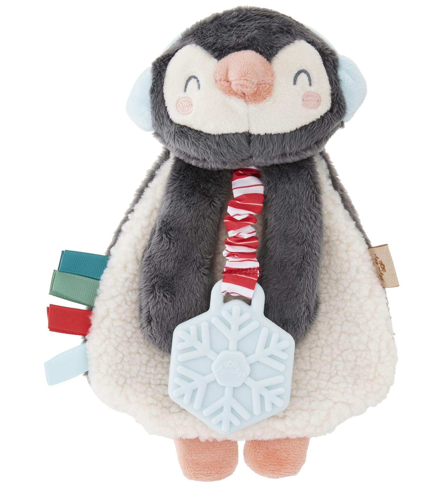 Itzy Ritzy - Itzy Lovey North The Penguin with Teether, Ribbons, Dangle Arms, Crinkle Sound, Sherpa, and Minky Plush - Buy Online on GoSupps.com
