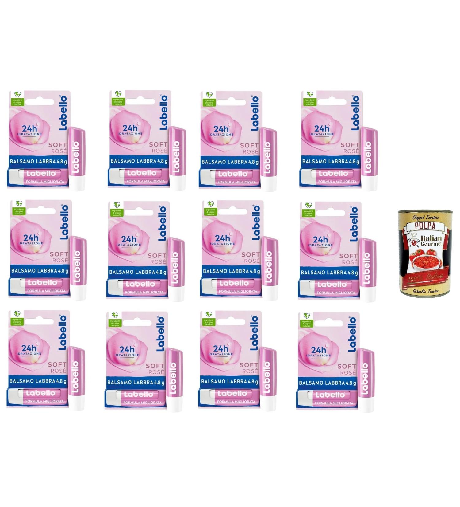  Italian Gourmet E.R. Soft Ros Tinted and Moisturizing Lip Balm with Rose Extract 12 x 4.8 g + Italian Gourmet Polpa 400 g - Buy Online on GoSupps.com