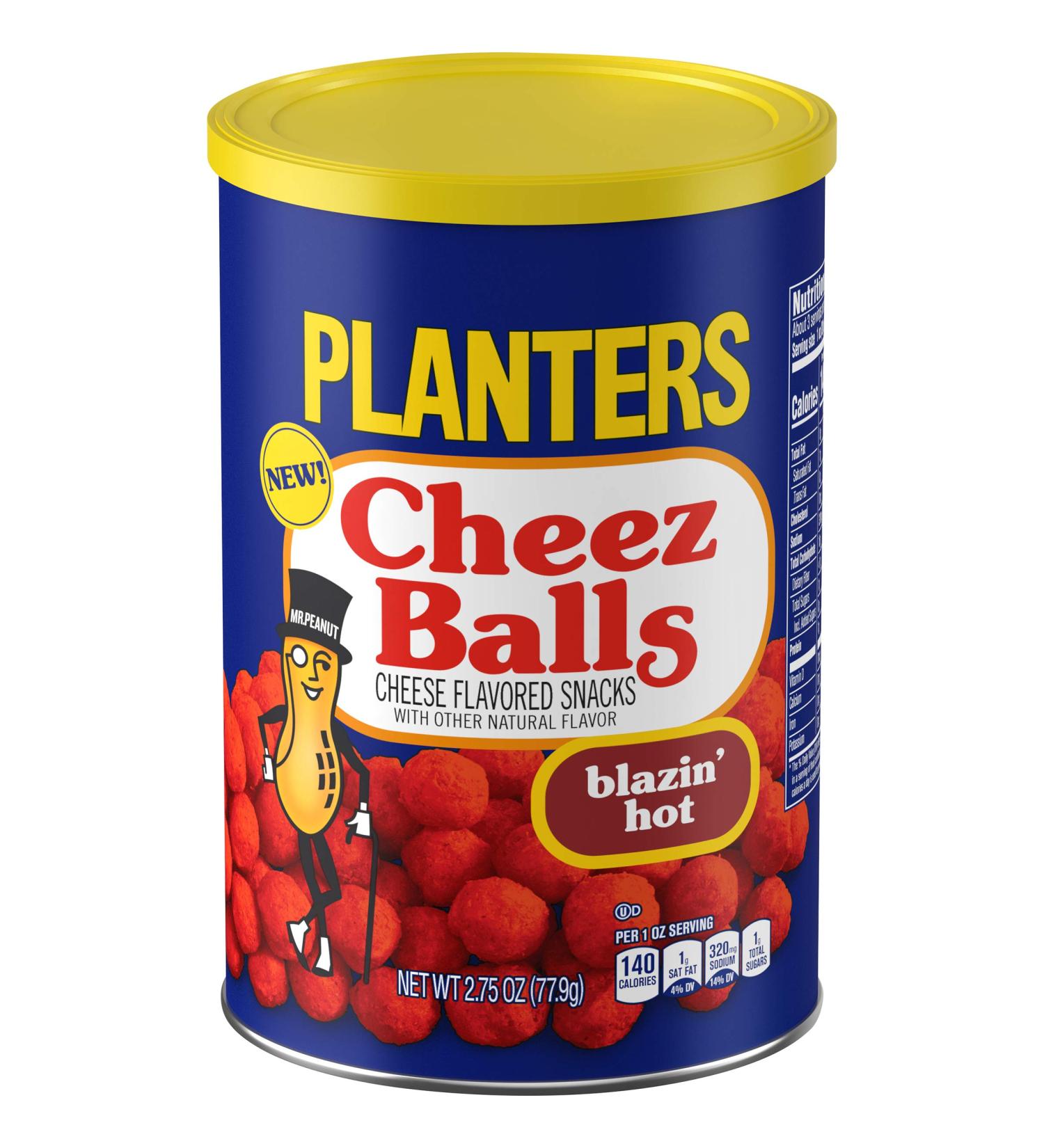 Planters Blazin' Hot Cheez Balls - Cheese Flavored Snacks (6 ct Pack, 2.75 oz Canisters) - Buy Online on GoSupps.com