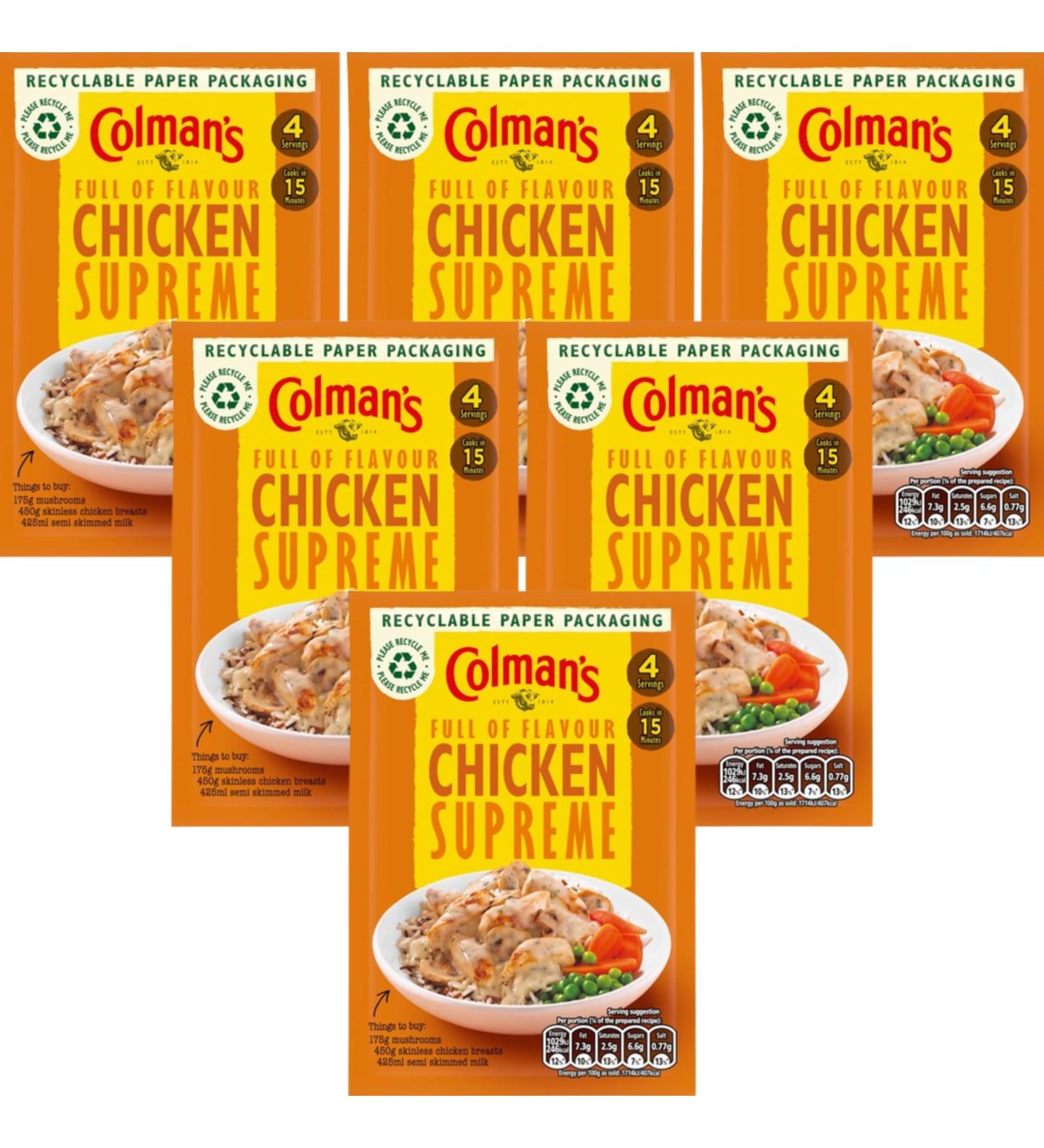 Colman's Chicken Supreme Recipe Mix 38g - Pack of 6 - Buy Online on GoSupps.com