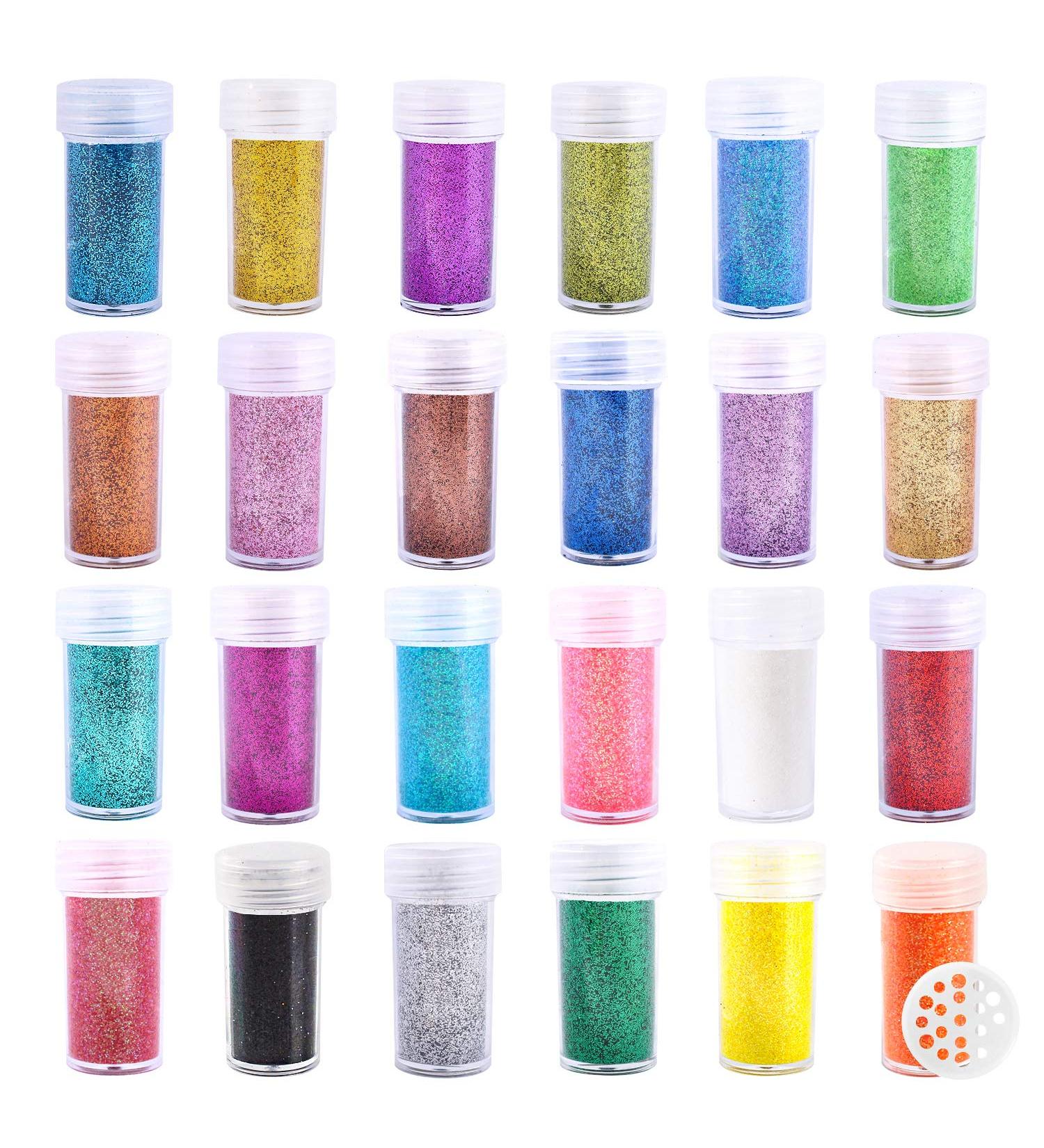 Extra Fine Glitter Set - 24 Vibrant Colors for Body Nail Makeup & Crafts | Ideal for Cosplay Slime Tumblers & DIY Projects - Buy Online on GoSupps.com