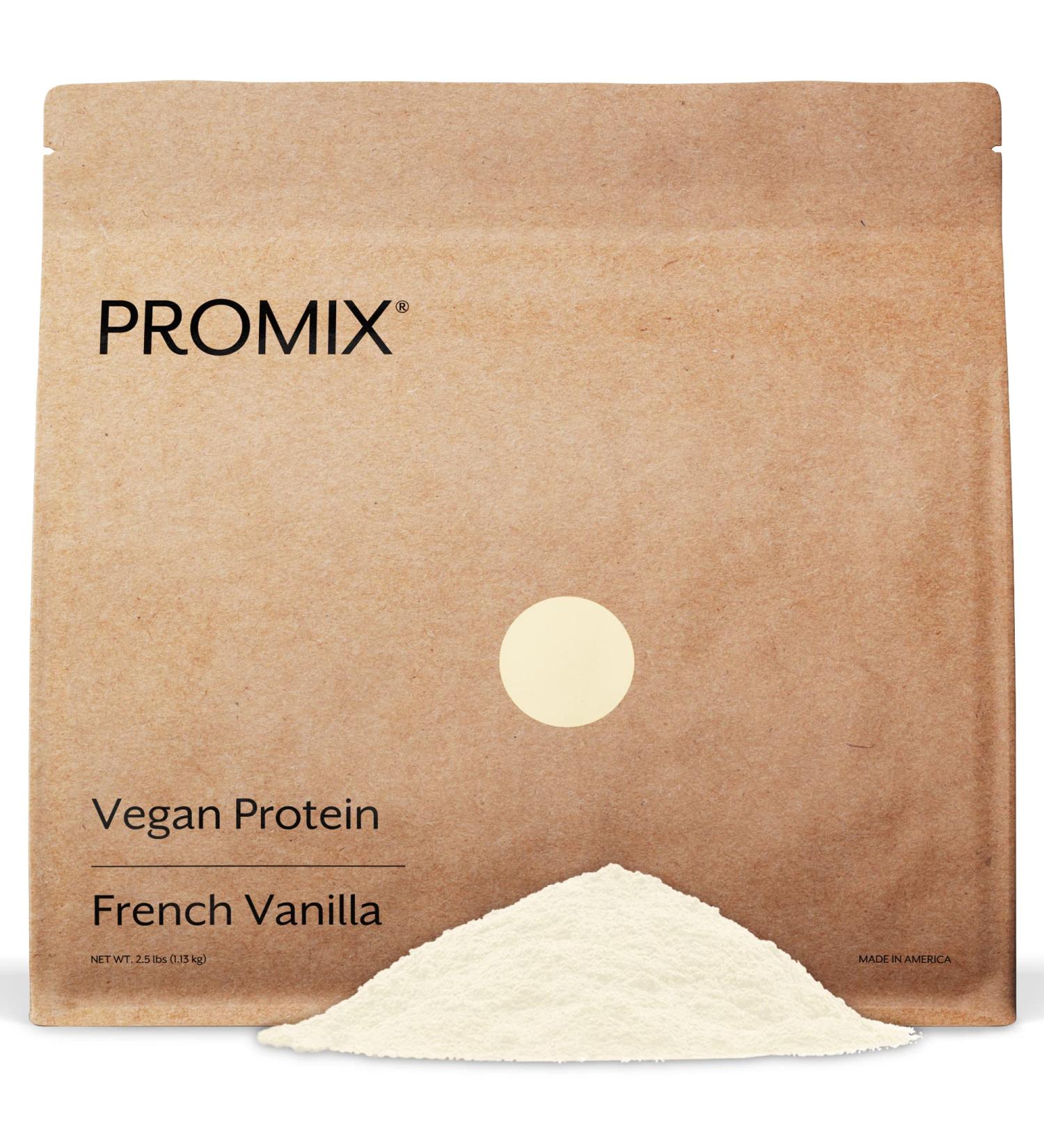 ProMix Nutrition Plant-Based Vegan Protein Powder, Vanilla - Pea Protein & Vitamin B-12 - Post Workout Fitness & Nutrition Shakes, Smoothies, Baking & Cooking Recipes - 2.5 Pound (Pack of 1) Vanilla 2.5 Pound (Pack of 1) - Buy Online on GoSupps.com