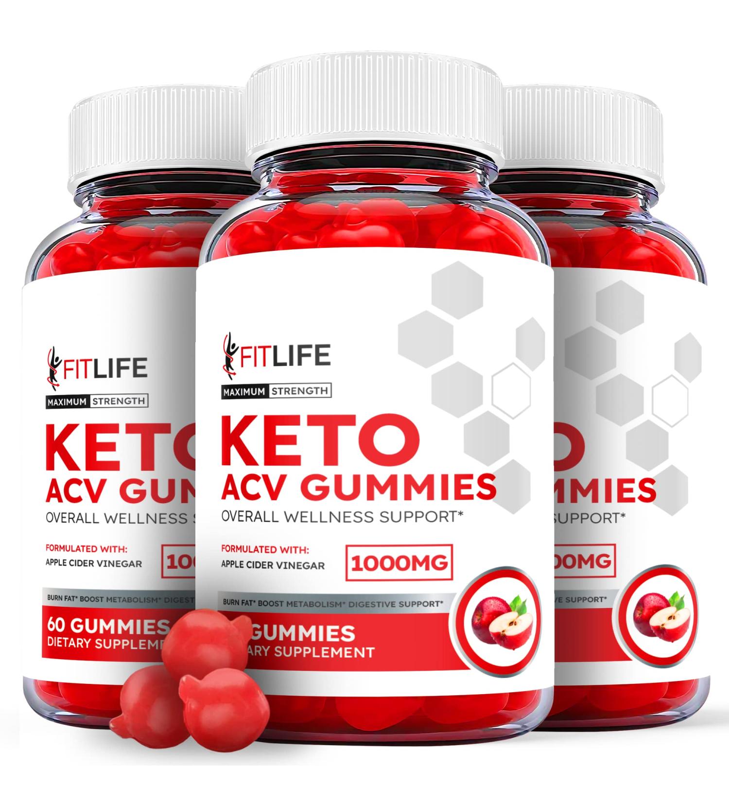 Fitlife Keto Gummies - 3 Pack Vegan Formula with Apple Cider Vinegar - 180 Gummies - Buy Online on GoSupps.com