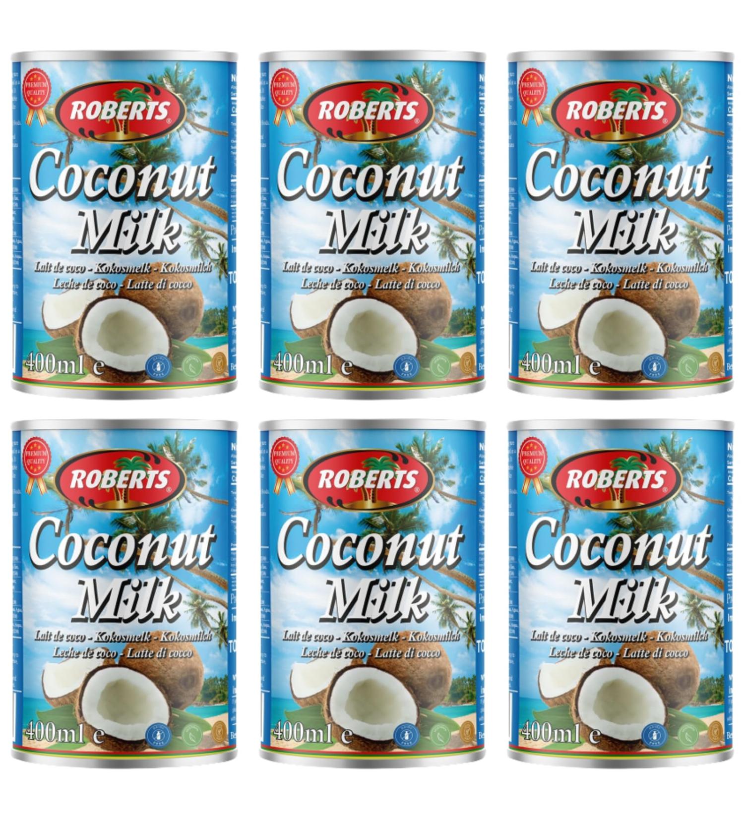 Roberts Coconut Milk 400ml (Pack of 6) - Buy Online on GoSupps.com