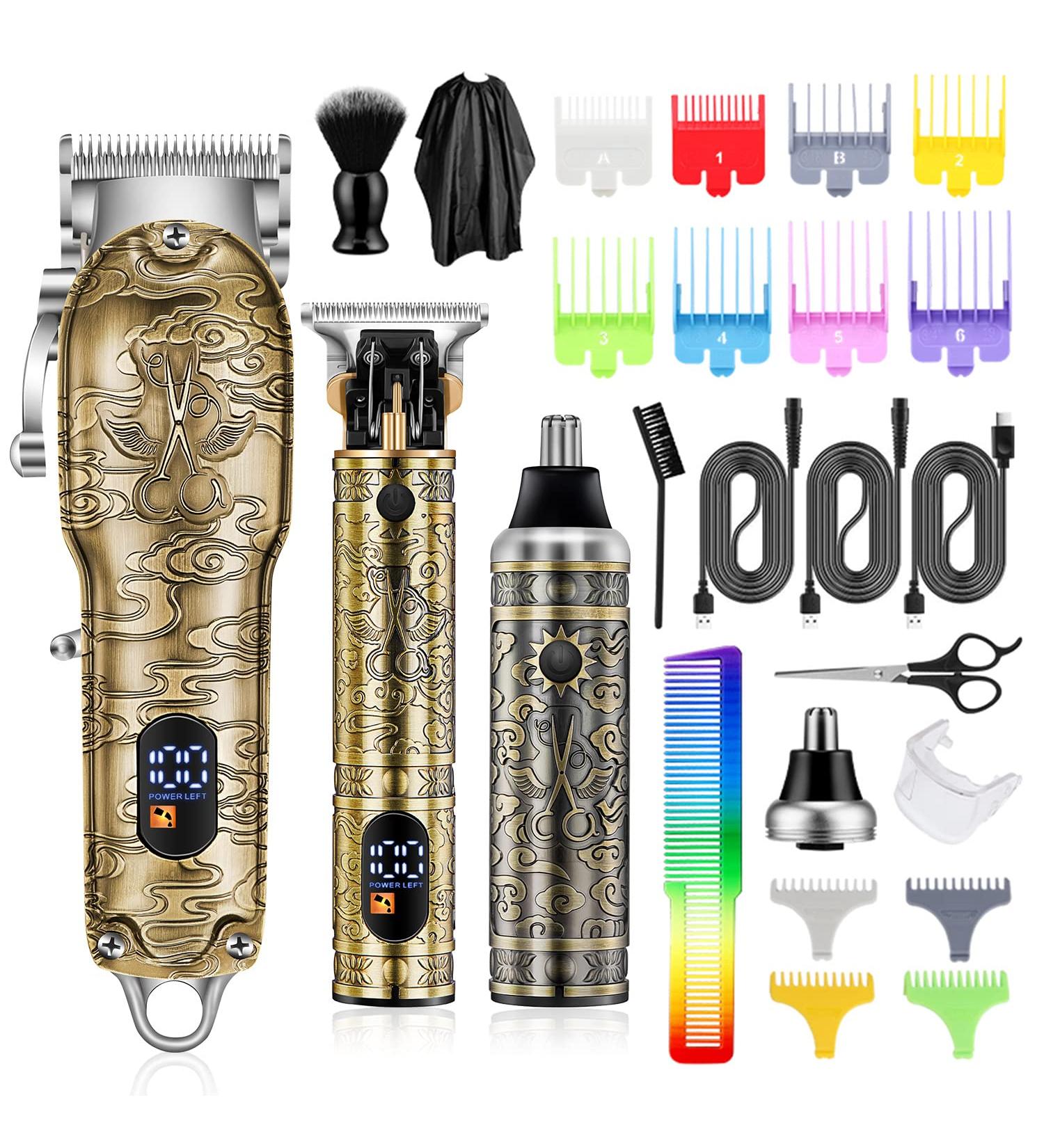Professional Hair Clipper for Men | Electric T-Blade Trimmer & Beard Grooming Kit - Cordless Rechargeable Hair Cutting Tool - Buy Online on GoSupps.com