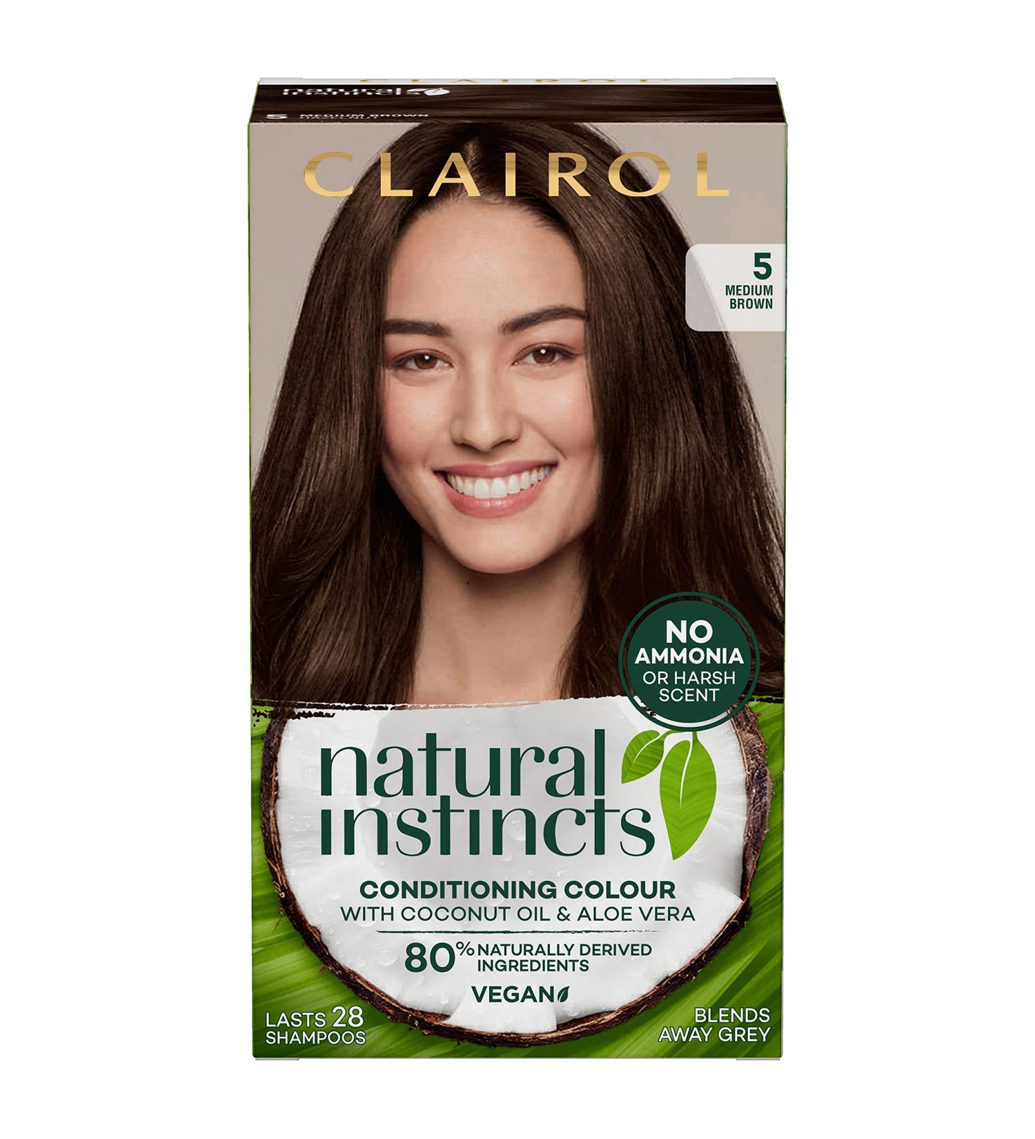 Clairol Natural Instincts Semi-Permanent Hair Dye 5 Medium Brown - No Ammonia, Pack of 1 - Buy Online on GoSupps.com