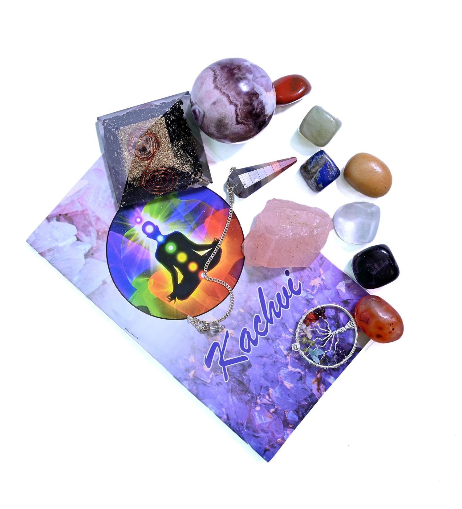 KACHVI Crystal Gifts - 13 Piece Set | Healing Crystals and Gemstones for Women | Chakra Crystal Set | Spiritual Gifts | Crystals for Beginners - Buy Online on GoSupps.com
