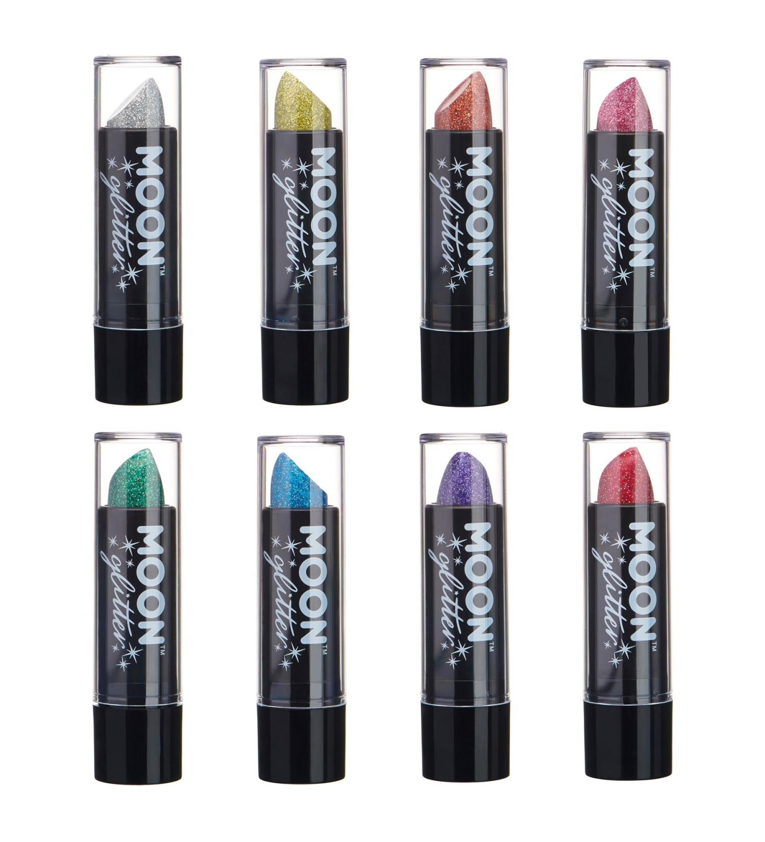 Holographic Glitter Lipstick Set - 8 Vibrant Colors | Moon Glitter - 5g Each | International Shipping Available - Buy Online on GoSupps.com