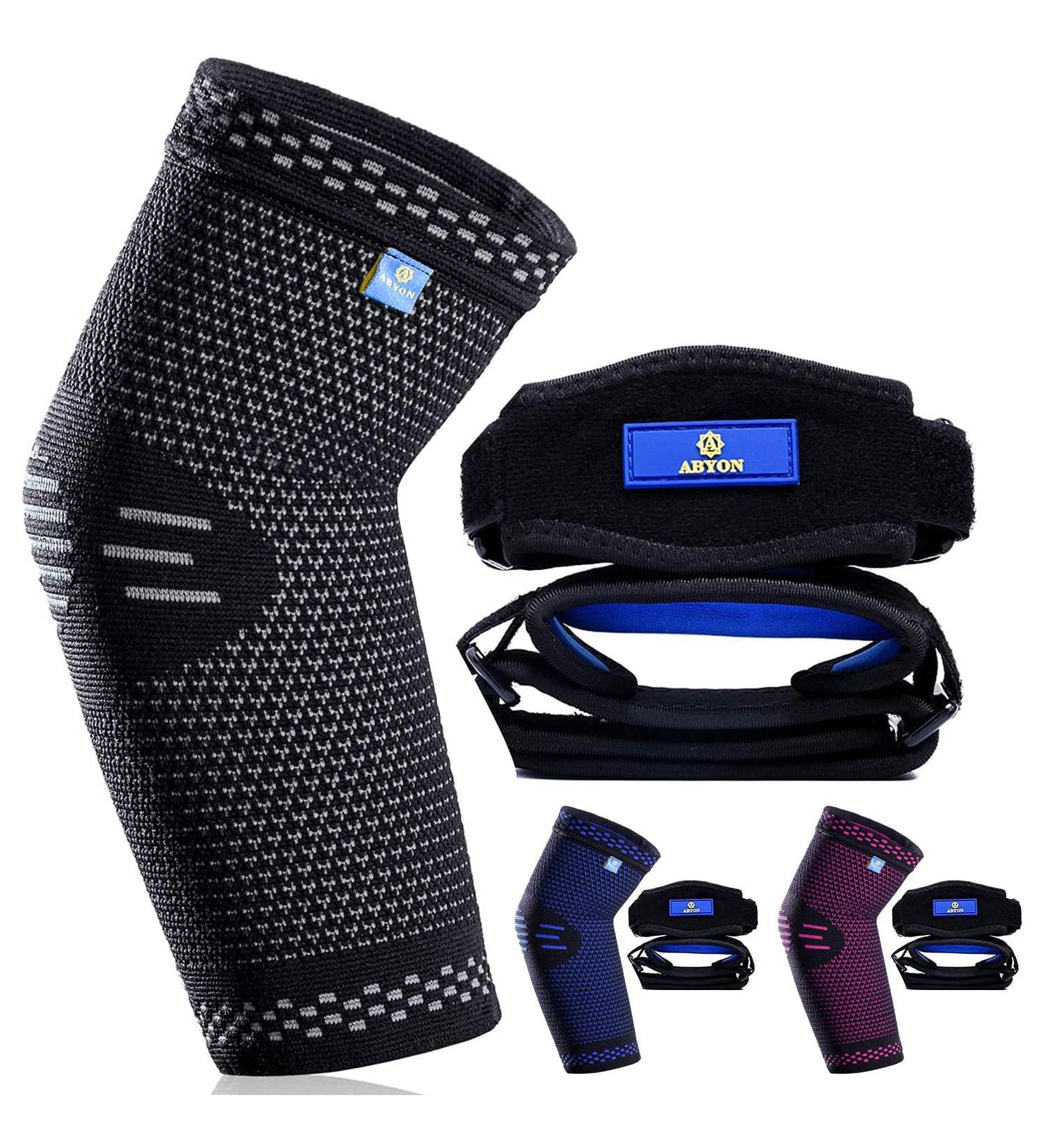 ABYON Tennis Elbow Brace for Men (2pcs) + Compression Sleeve (1pcs) | Joint Pain Relief and Tendonitis Treatment | Ideal for Tennis, Golf, and Daily Activities | Large Size - Buy Online on GoSupps.com